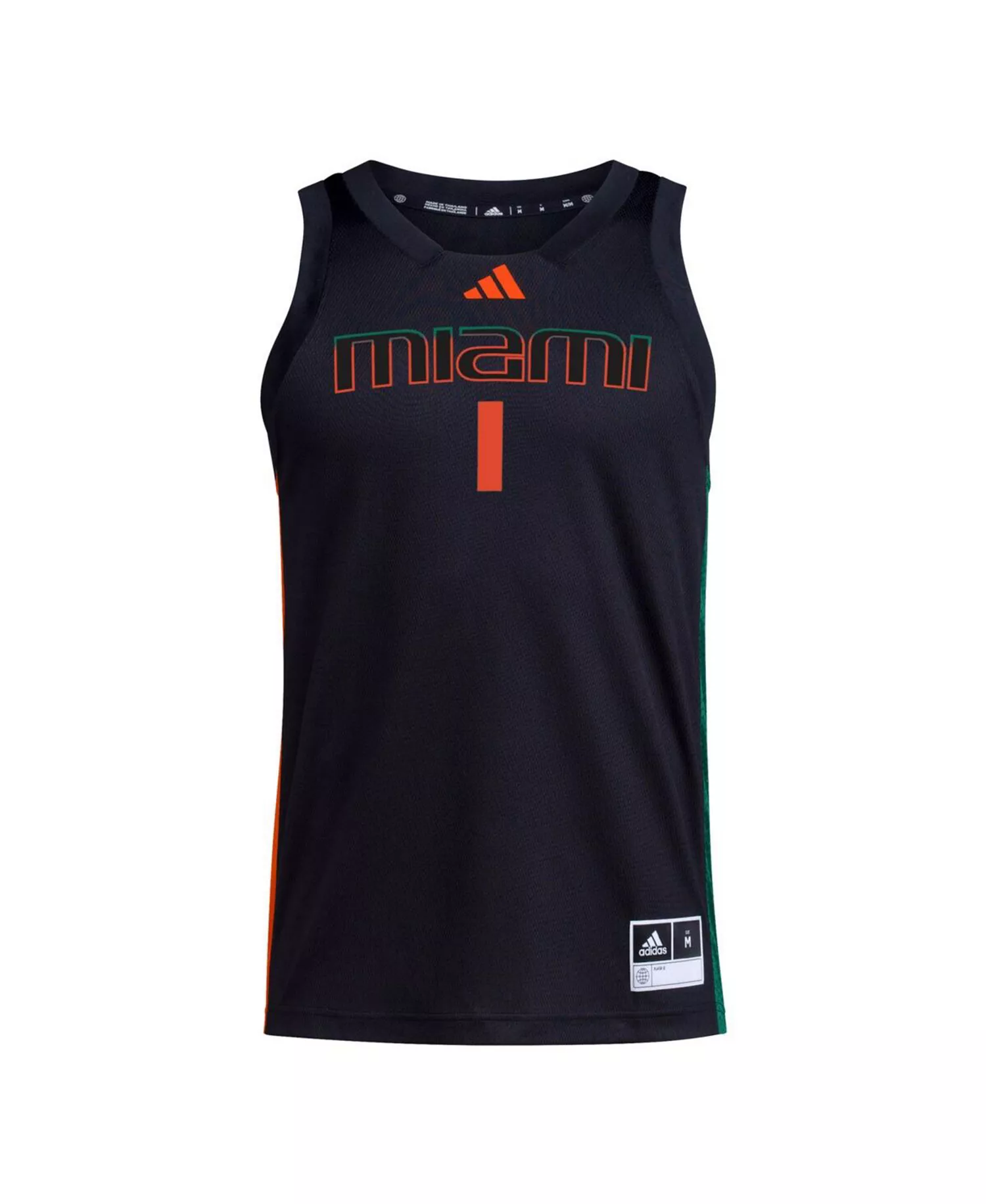 Men's #1  Miami Hurricanes Swingman Jersey - Black - L