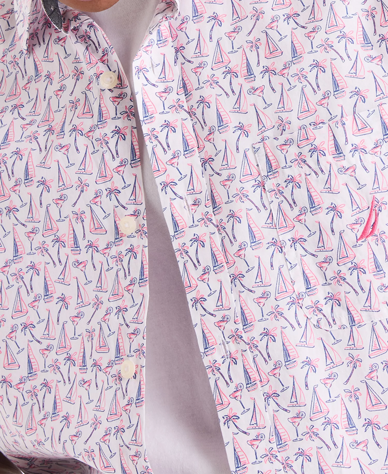 Men's Classic-Fit Printed Button-Down Shirt - Bright White - 2XL