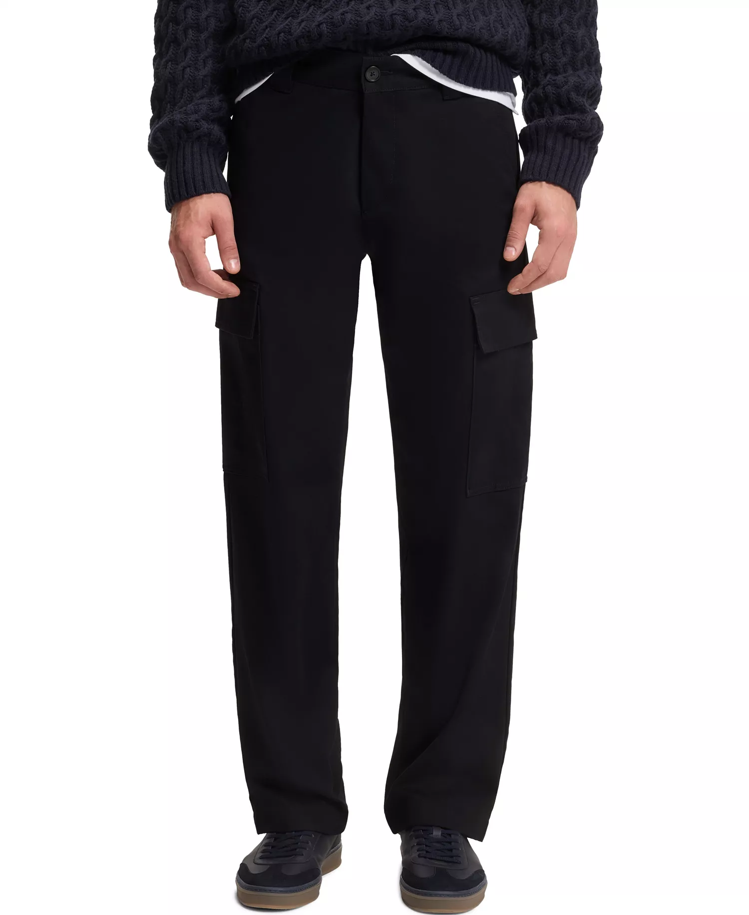 BECKHAM x BOSS Men's Micro-Patterned Cotton Cargo Pants - Dark Blue - 30x32