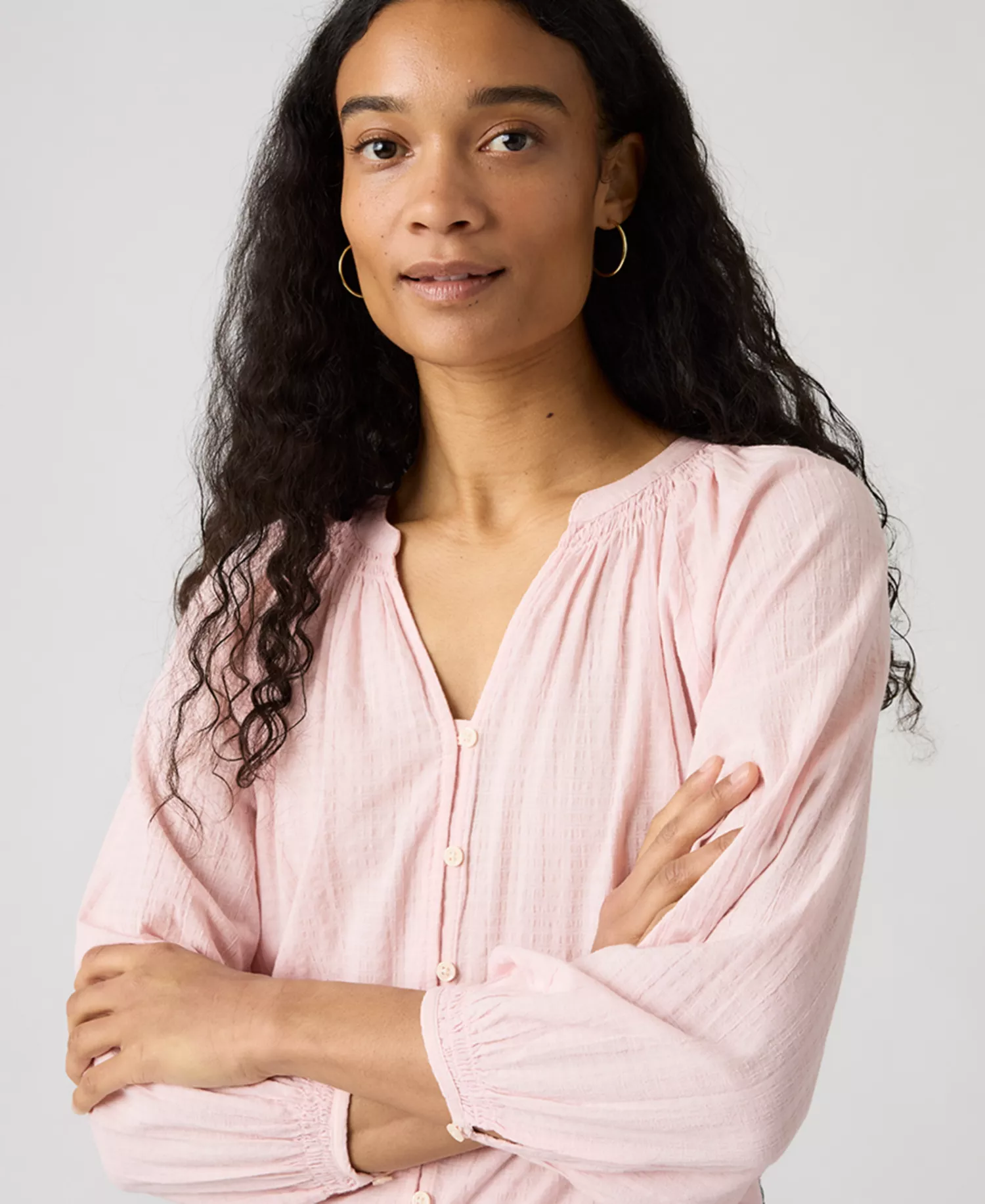 Women's Phoebe V-Neck Top - Crystal Pink - L