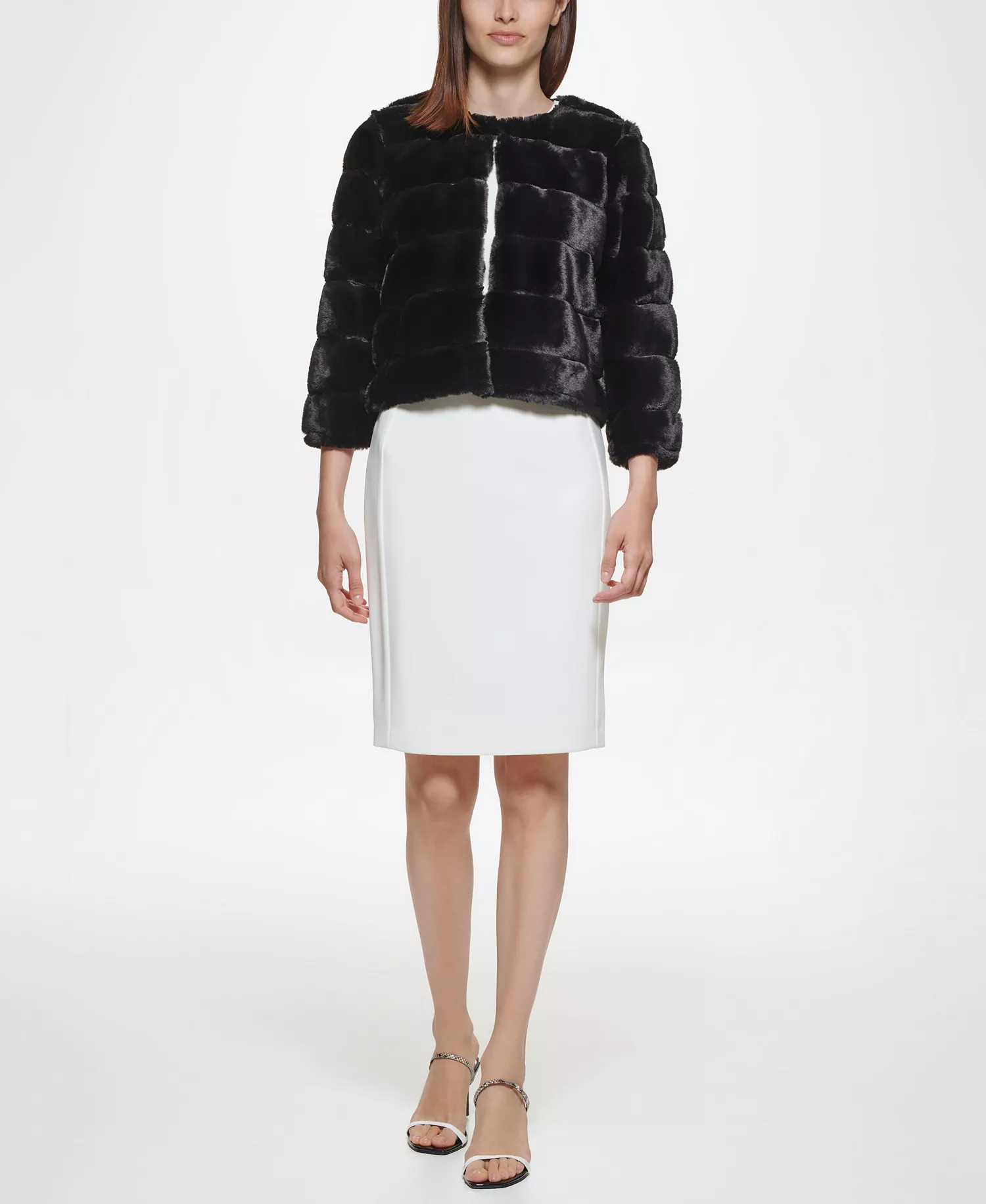 Women's Textured Long Sleeve Cardigan Sweater - Black - S