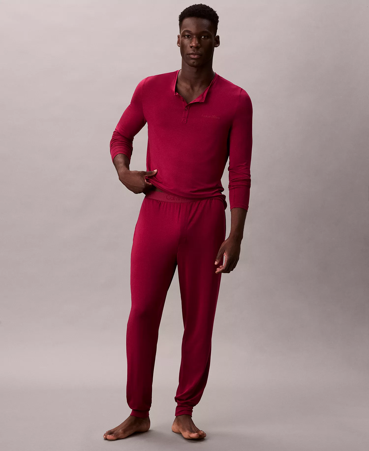 Men's UltraSoft Stretch Sleep Pants - Beet Red - L
