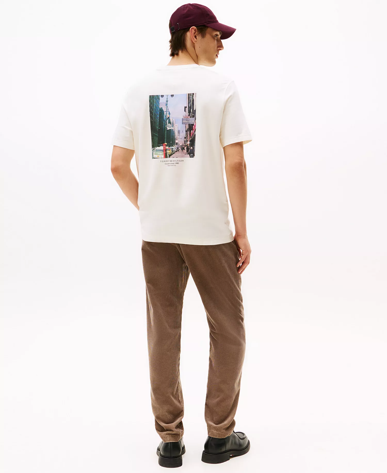 Men's Photo Print Graphic Cotton T-Shirt - Ivory Petal - S