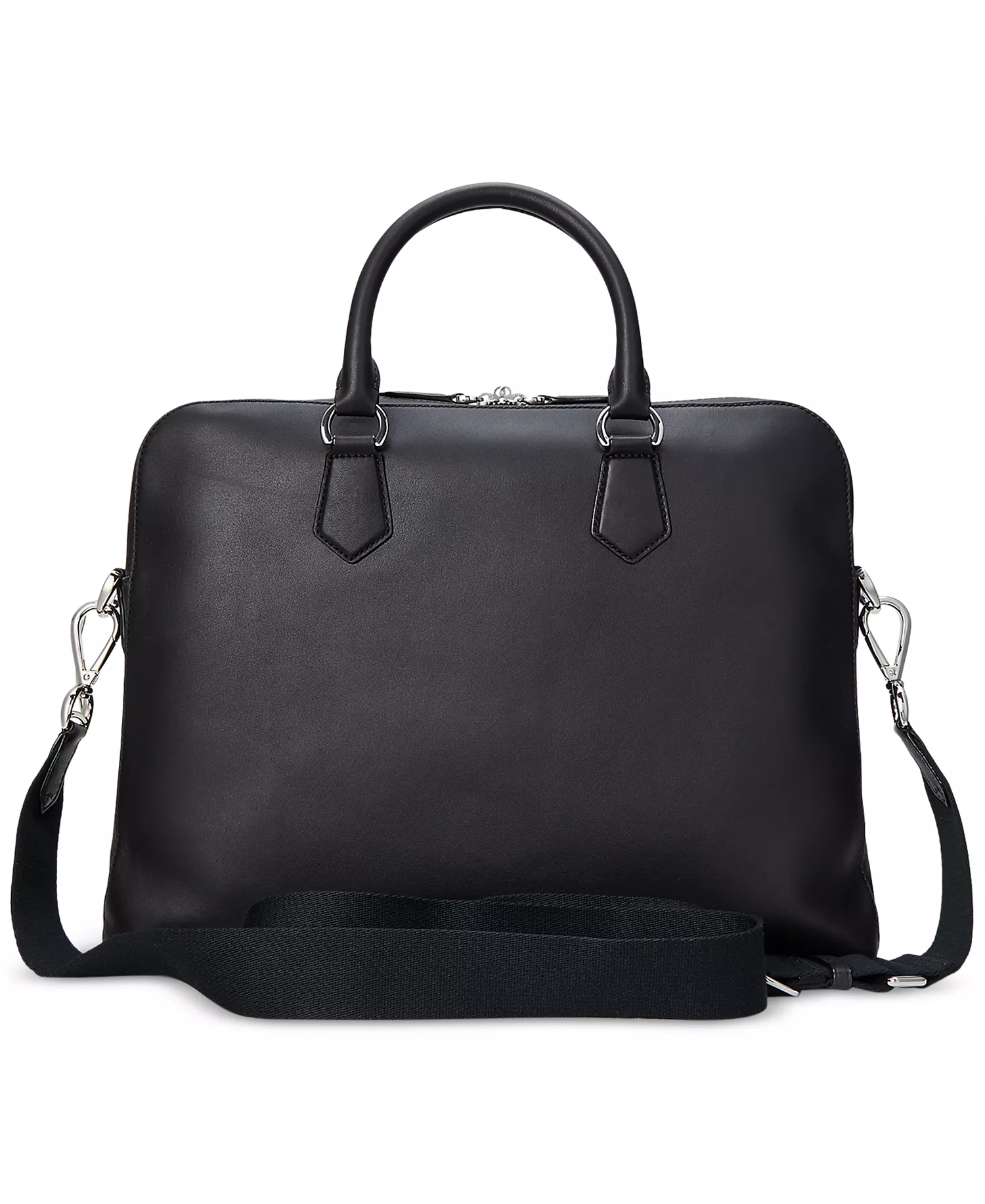 Men's Smooth Leather Commuter Bag - Black - No Size