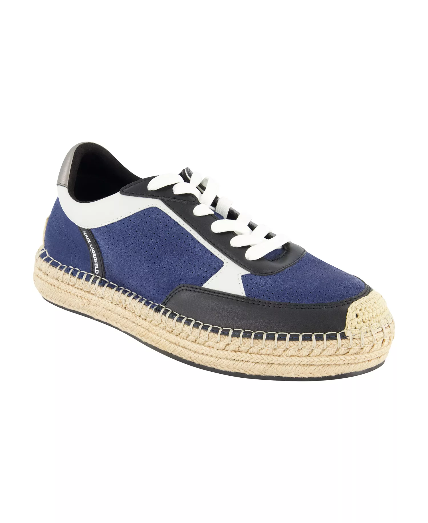 Men's Lace Up Espadrille Chunky Sole Sneakers - Blue - 10