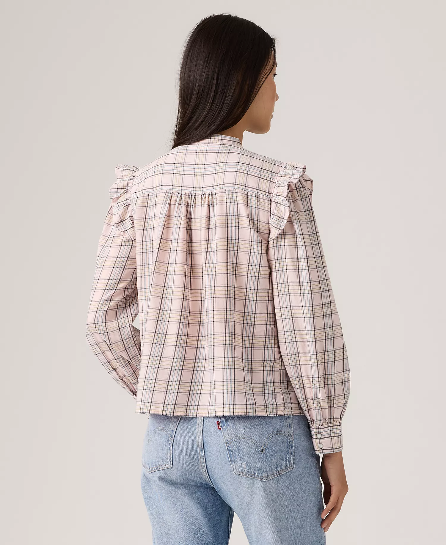 Women's Gianna Collared Neck Top - Alexis Plaid - L