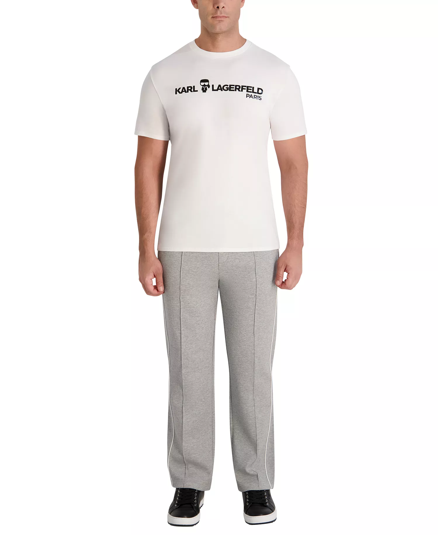 Men's Metal Logo Patch Track Pants - Gray - 2XL