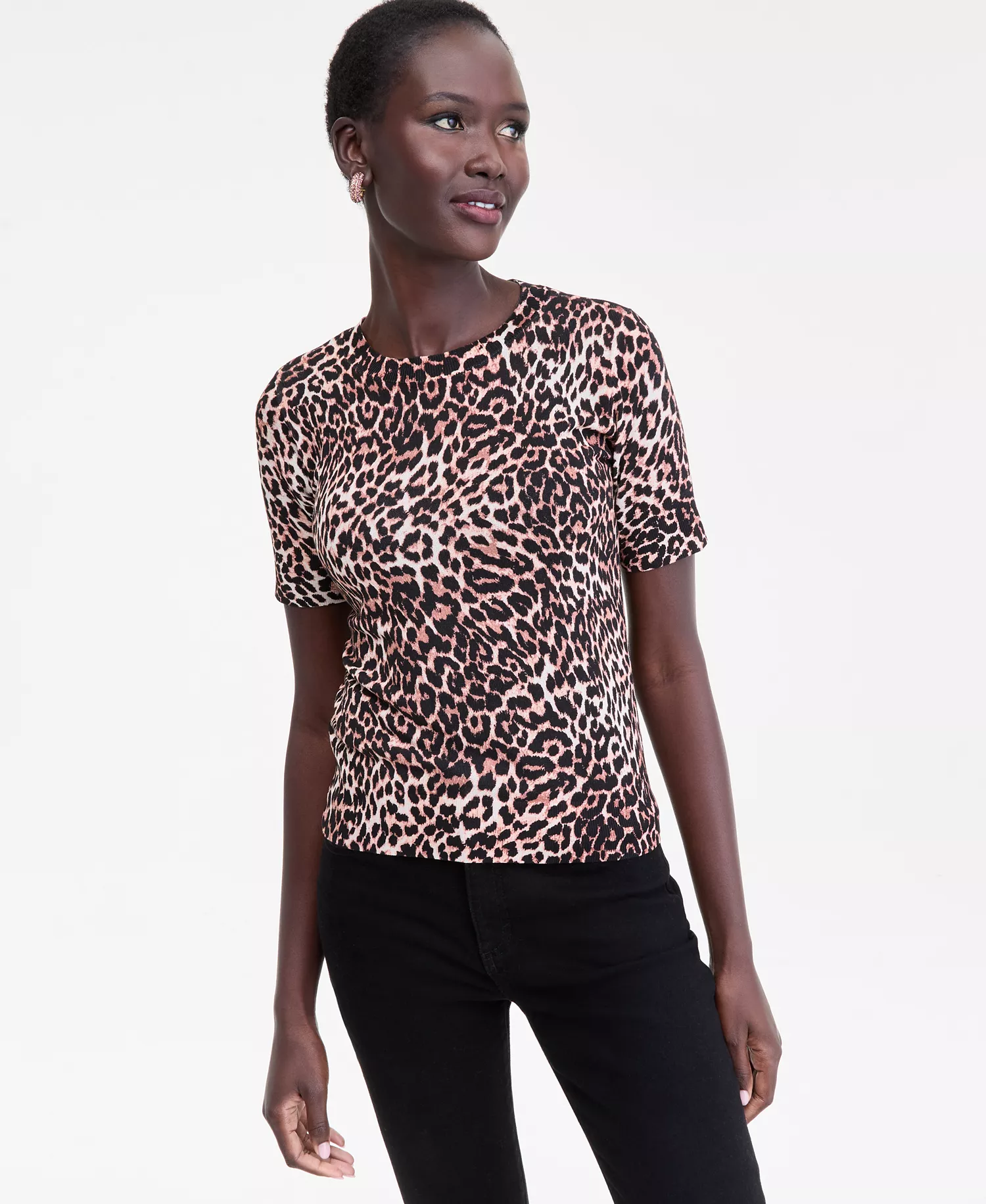 Women's Animal-Print Sweater, Macy's Exclusive - Casey Cheetah - XS