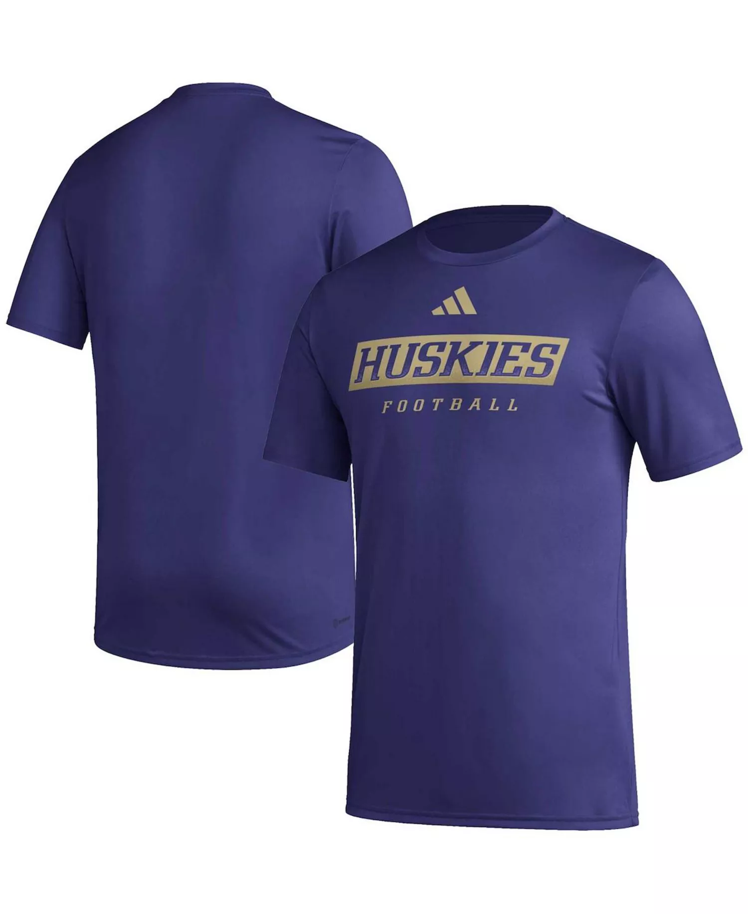 Men's Purple Washington Huskies Football Practice AEROREADY Pregame T-shirt - Purple - 2XL