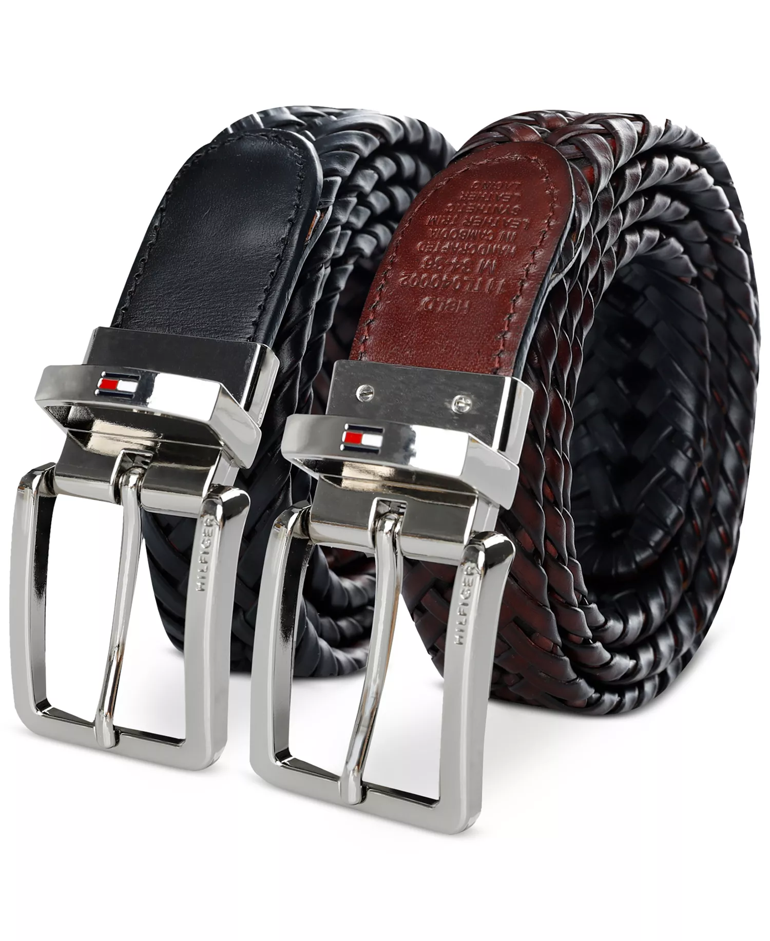 Men's Reversible Lace Logo Belt - Black/Brown - L (38-40)