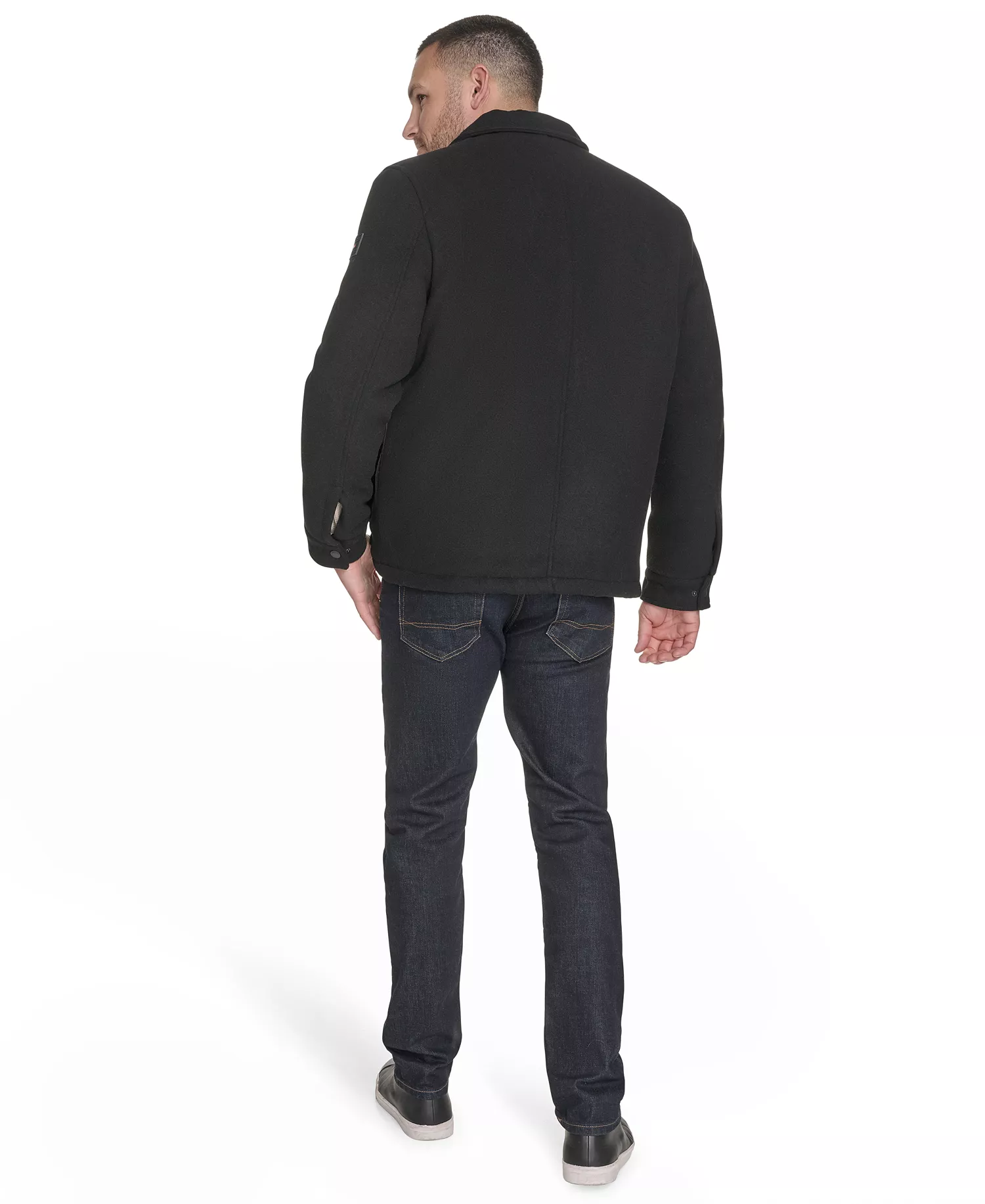 Men's Wool Blend Field Jacket - Black - 2XL