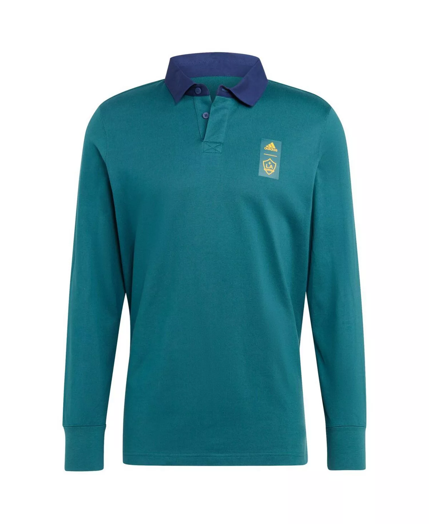 Men's 2023 Player Green LA Galaxy Travel Long Sleeve Polo Shirt - Green - 2XL