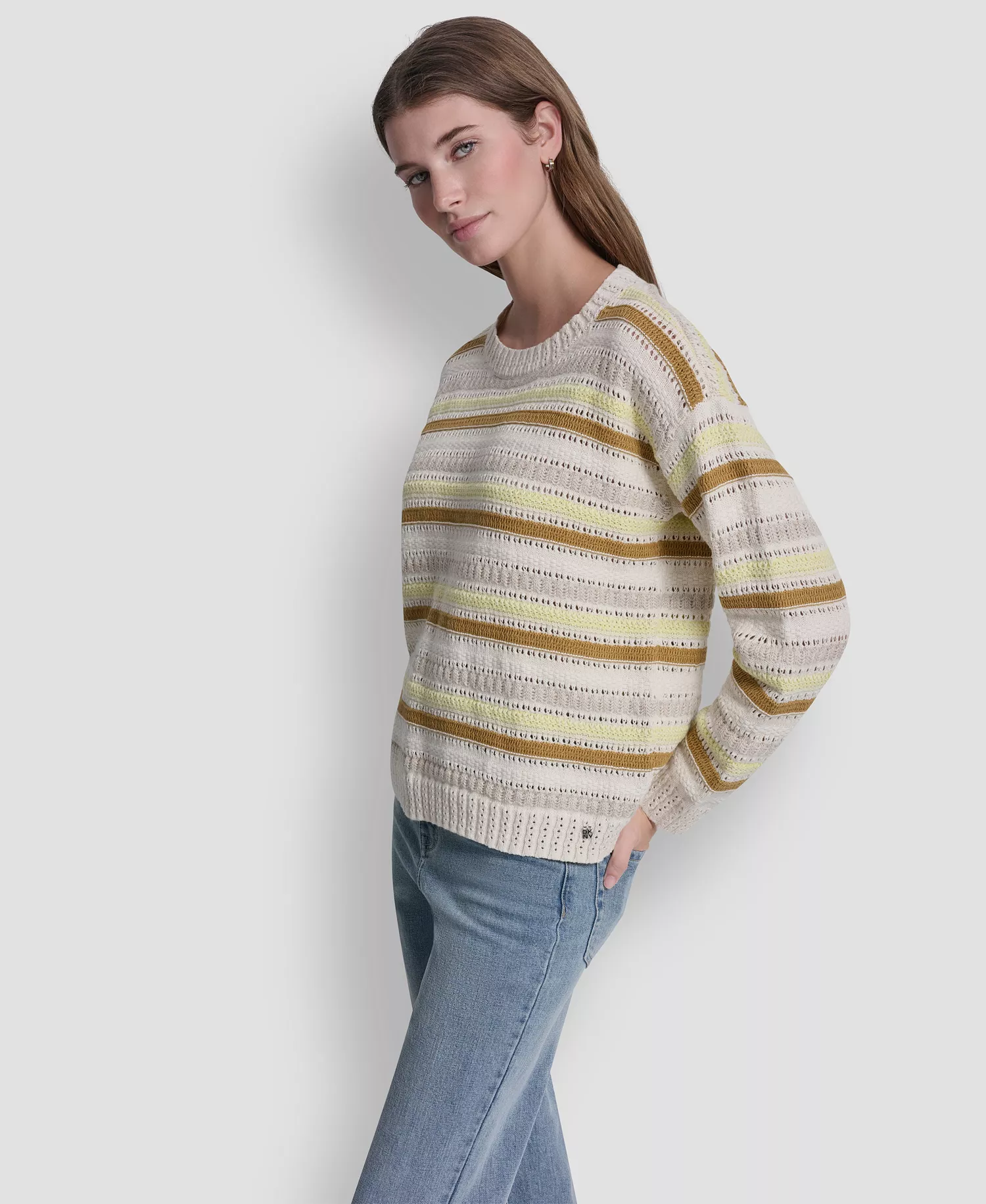 Petite Striped Crewneck Sweater - Oxide Combo - PL