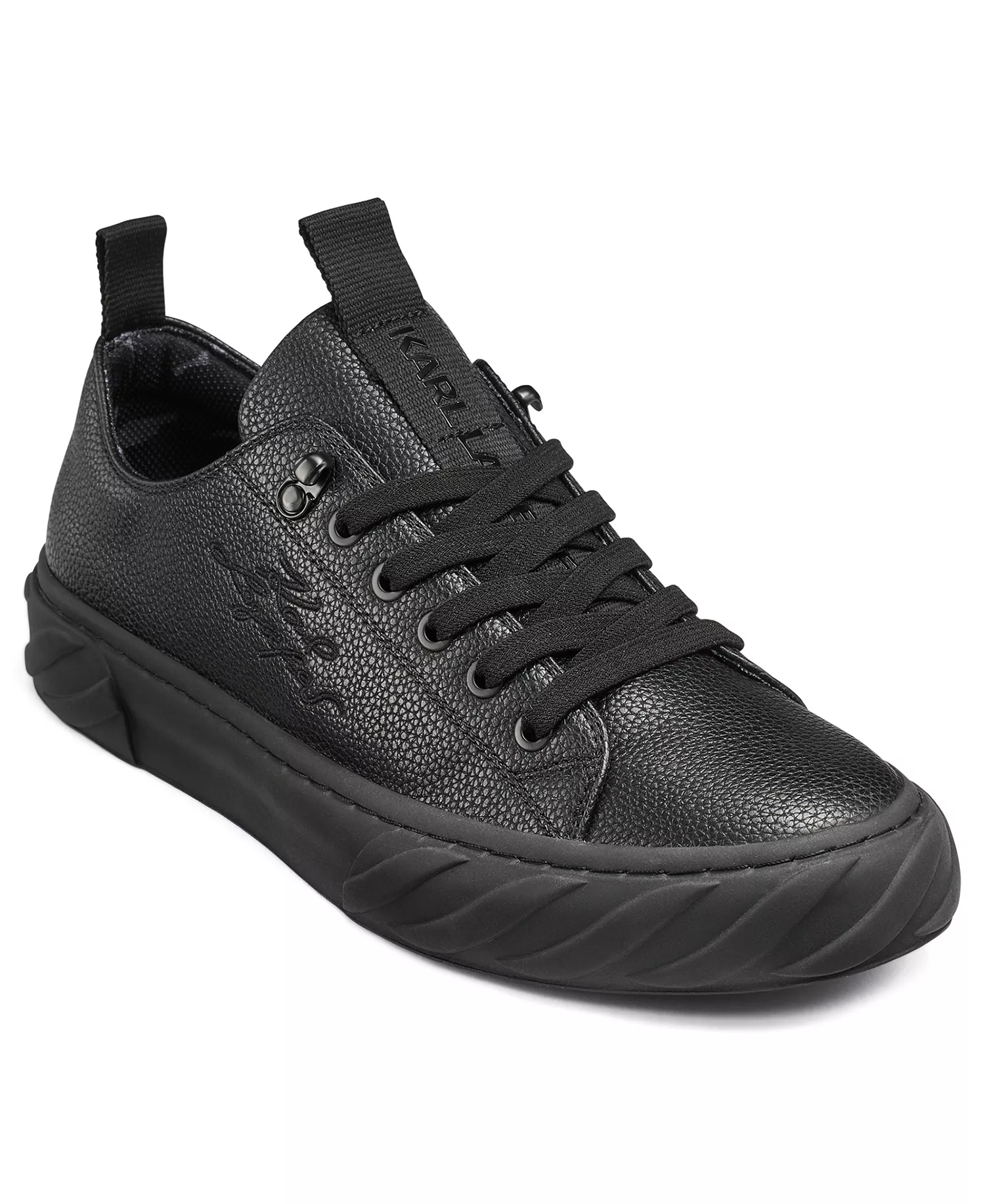 Men's Round Toe Low-Profile Sneakers - Black - 11.5M