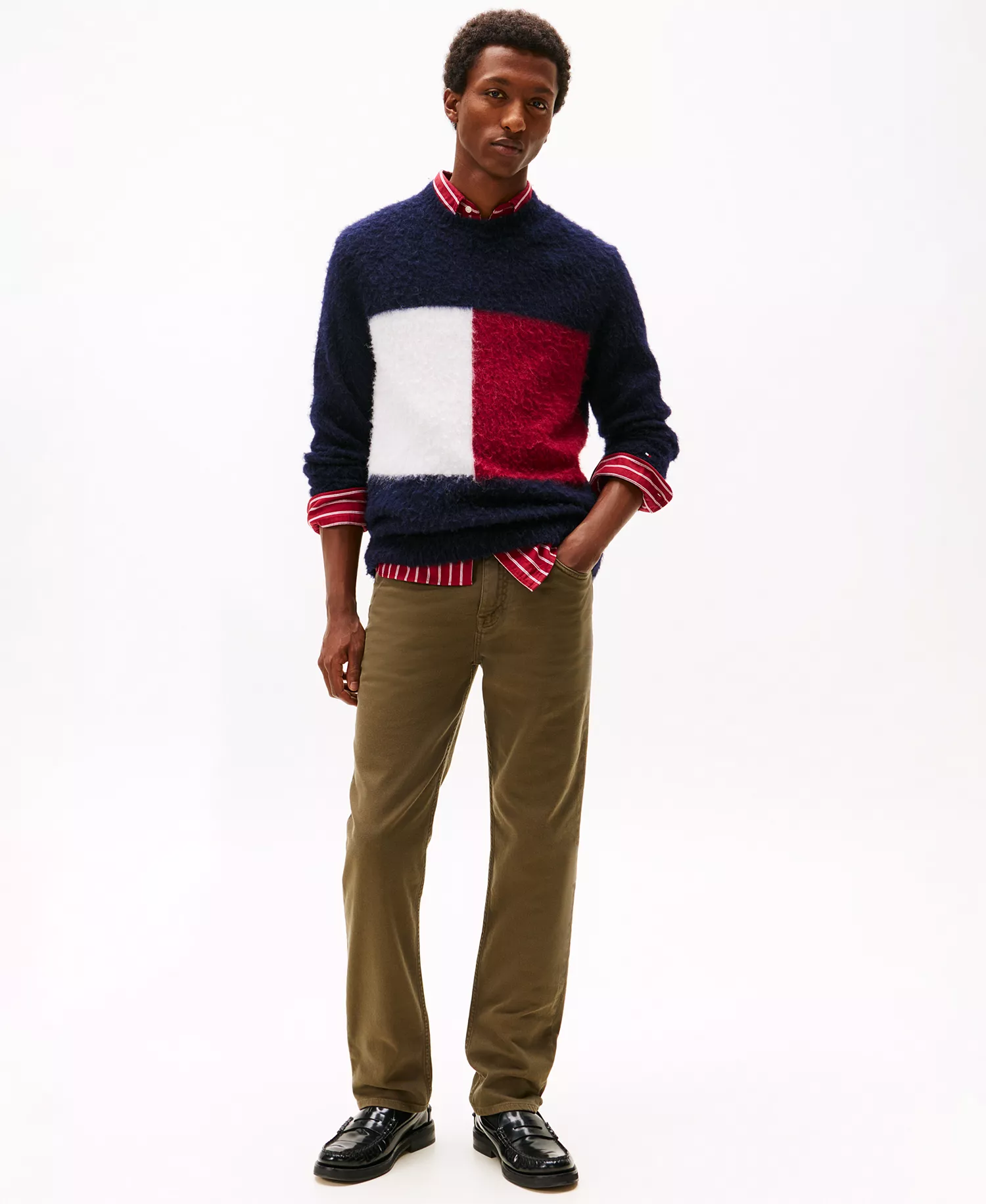 Men's Straight-Fit Denton Garment Dyed Denim Pants  - Army Green - 29x30