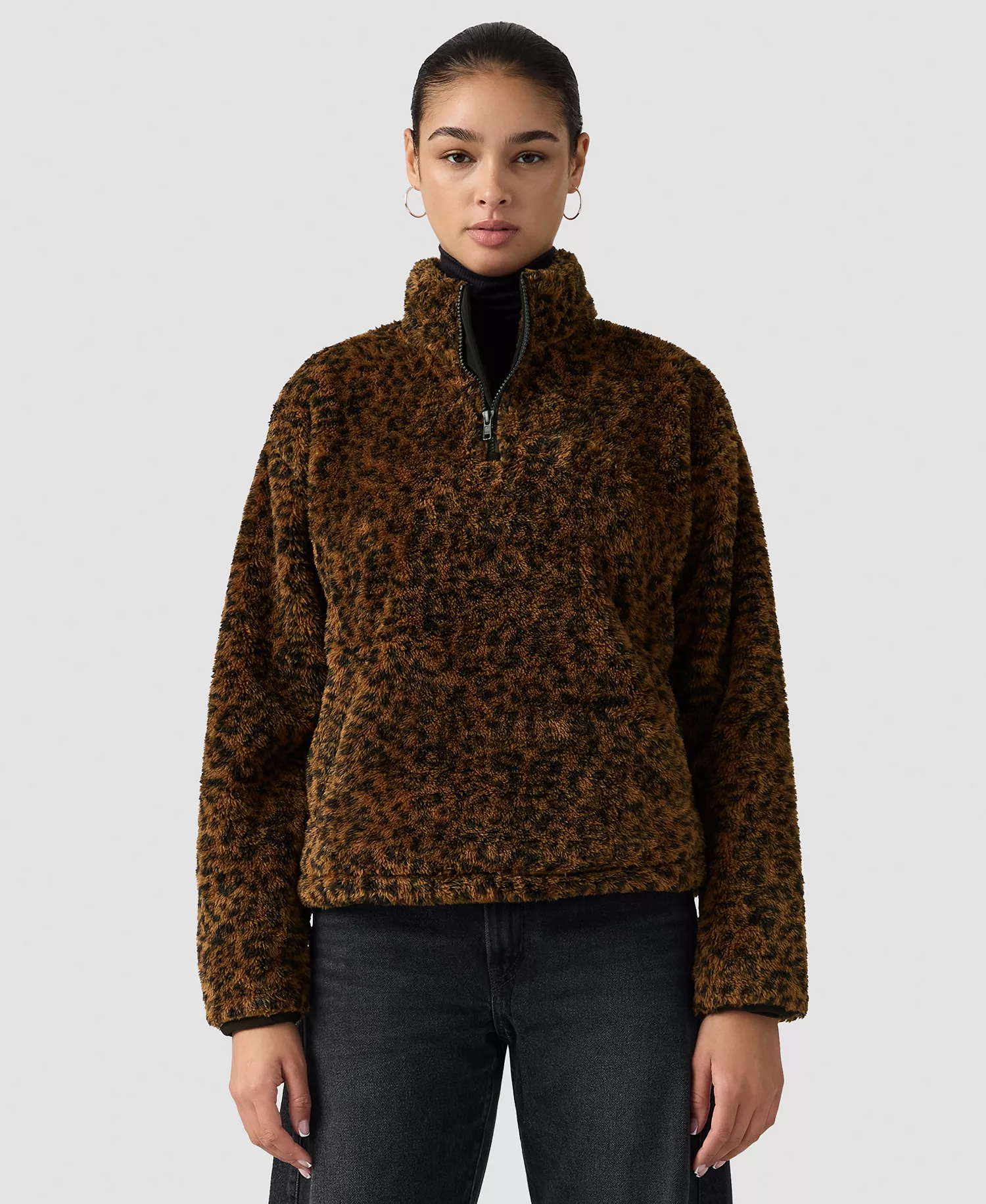 Women's Gemma Quarter-Zip Sweatshirt - Annessa Light Ecru - L