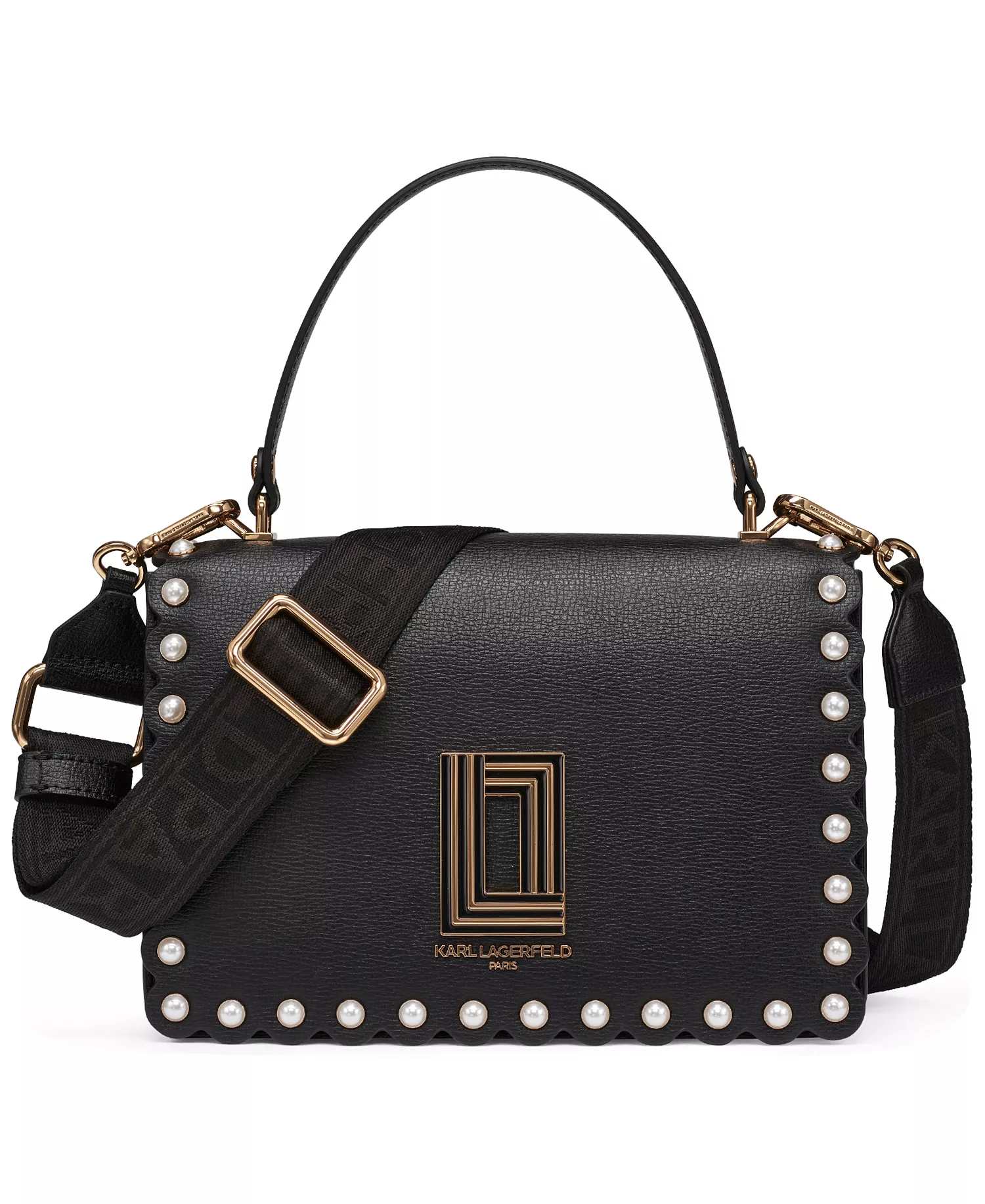 Simone Small Crossbody Handbag - Black/gold - Small