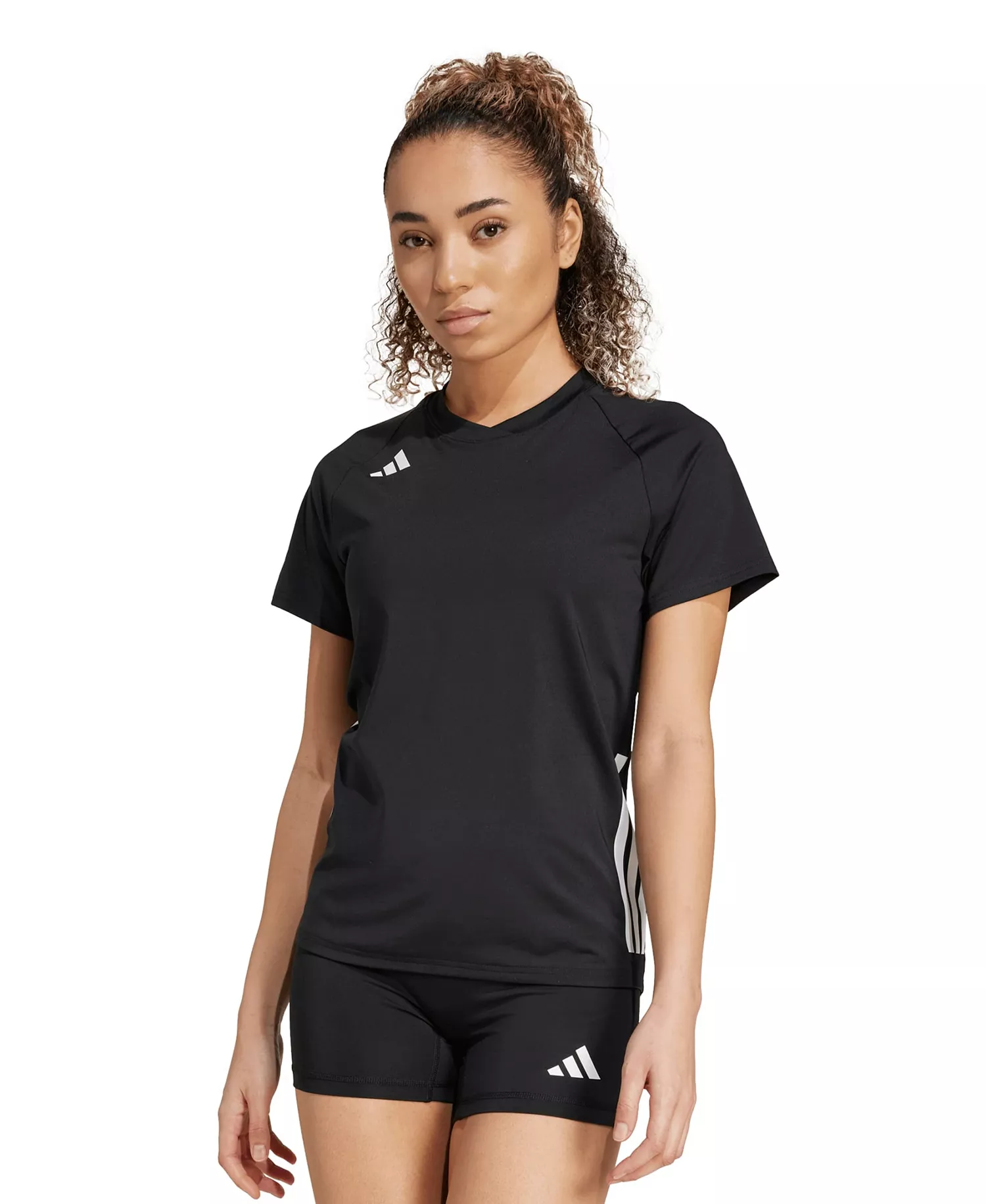 Women's HILO Short Sleeve Volleyball Jersey Training T Shirt - Black - L