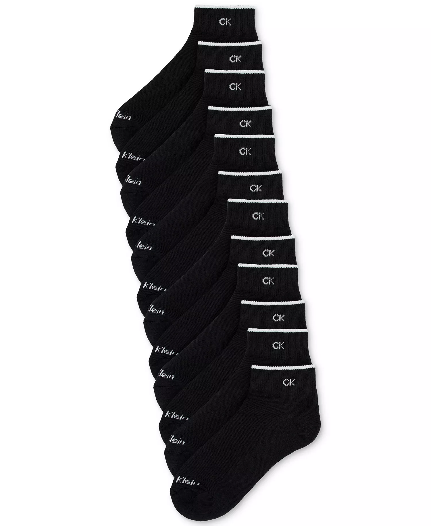 Women's 6-Pk. Solid Cushion Quarter Socks  - Black - ONE SIZE