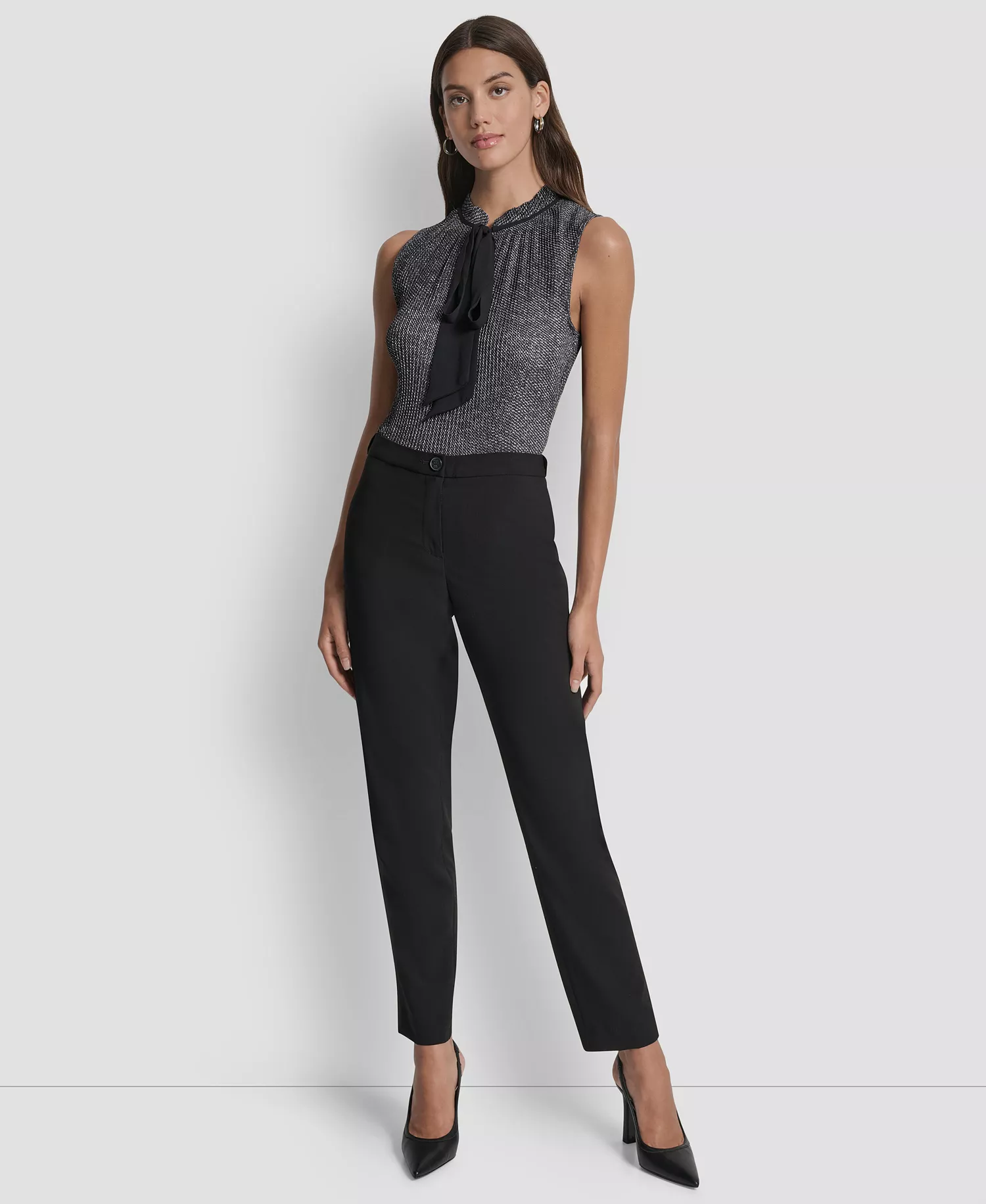 Women's Slim Ankle Trousers   - Black - 10