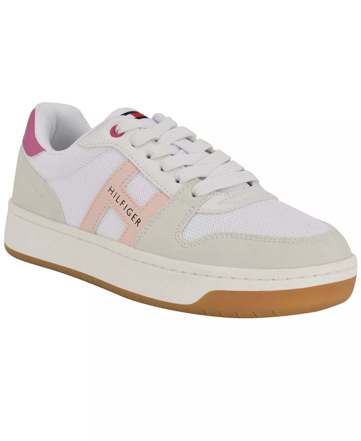 Women's Neenha Signature Logo Lace-Up Sneakers - Pink/White - 10M