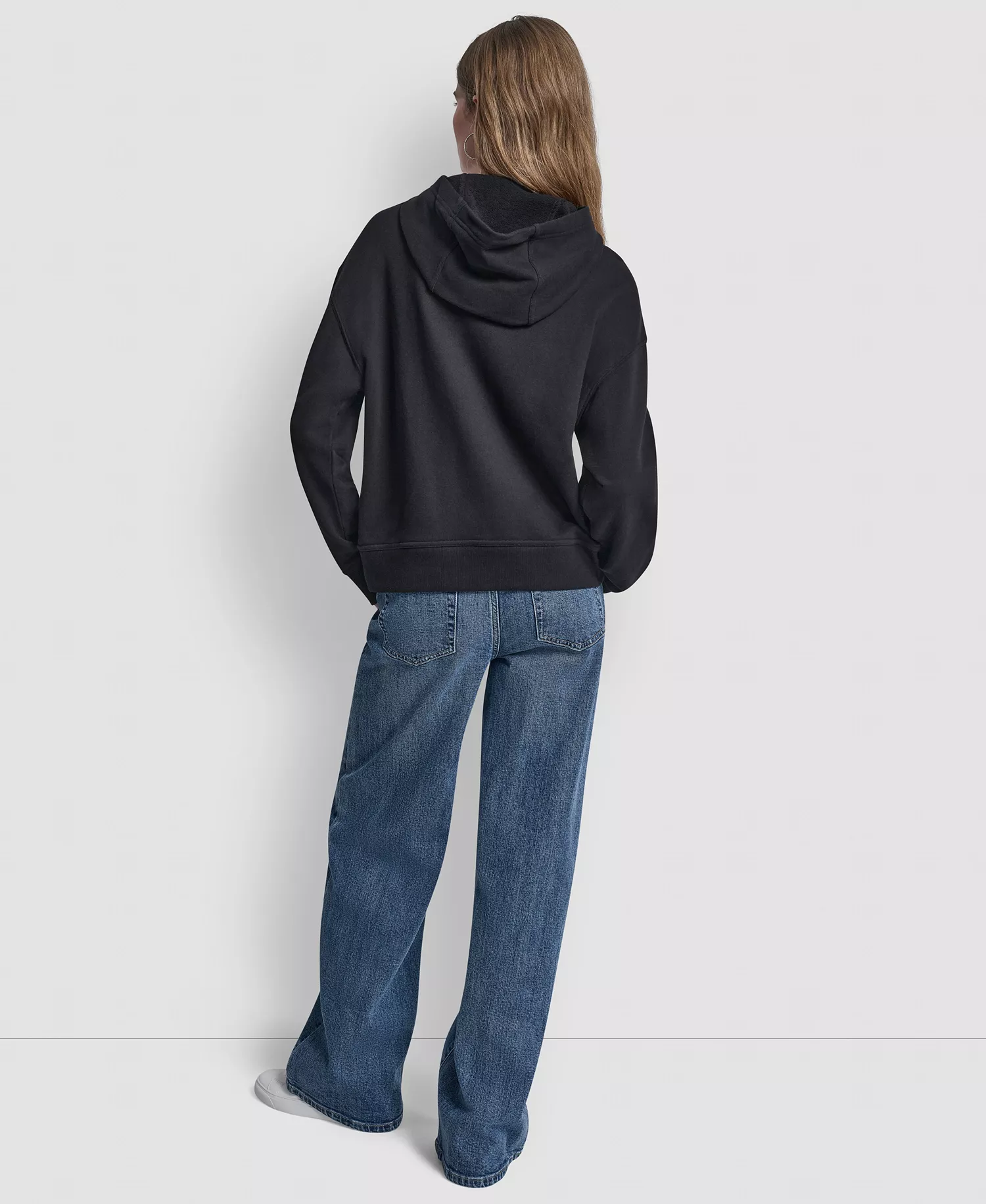 Women's Applique Chainstitch Logo Hoodie - Black/silver - XL