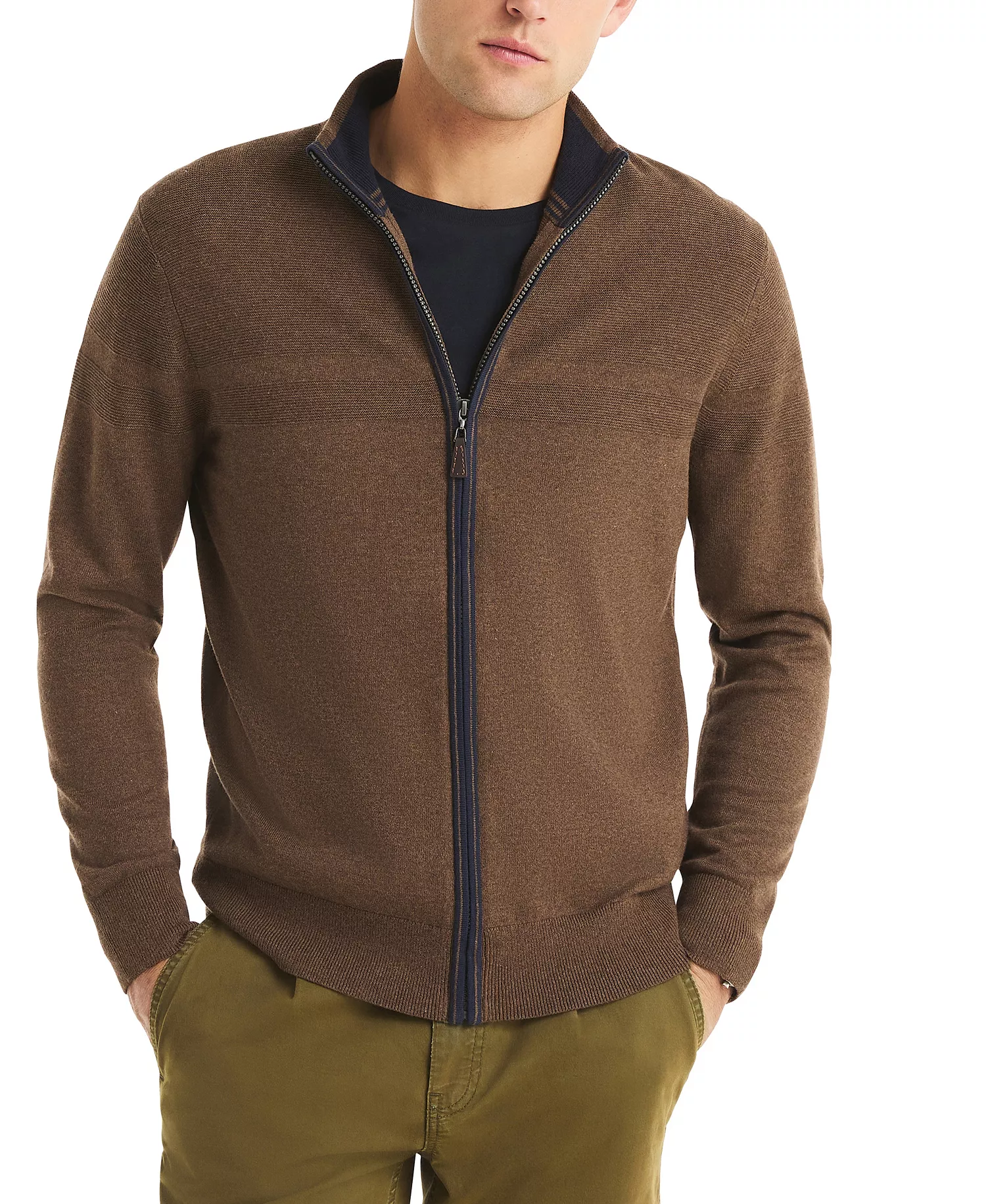 Men's Performance Mock Neck Sweater - Carafe Heather - 2XL