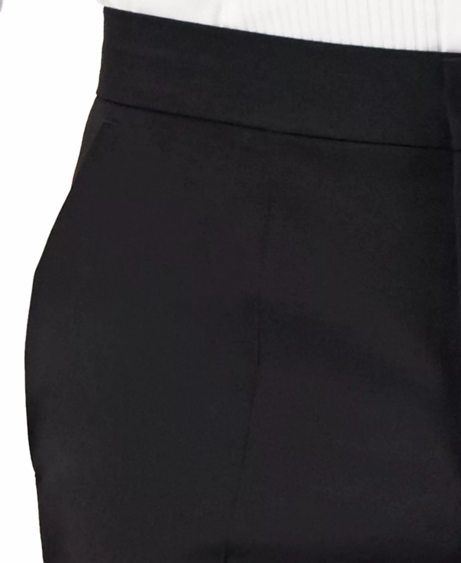 Men Unfinished Hem Modern-Fit Wool Blend Super Flex Stretch Tuxedo Pant - Black - 30R