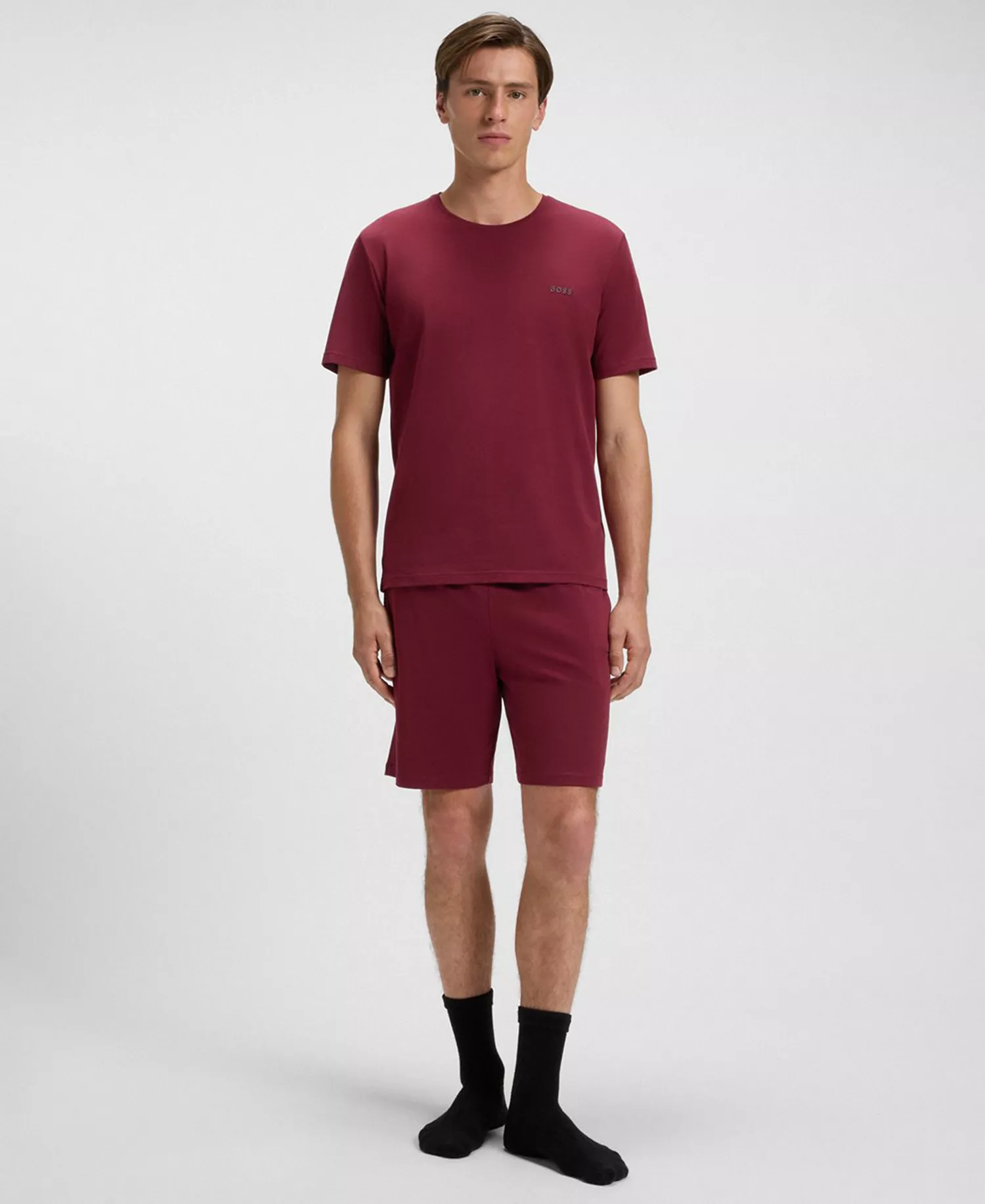 Men's Mix and Match Drawstring Waistband Shorts - Burgundy - L
