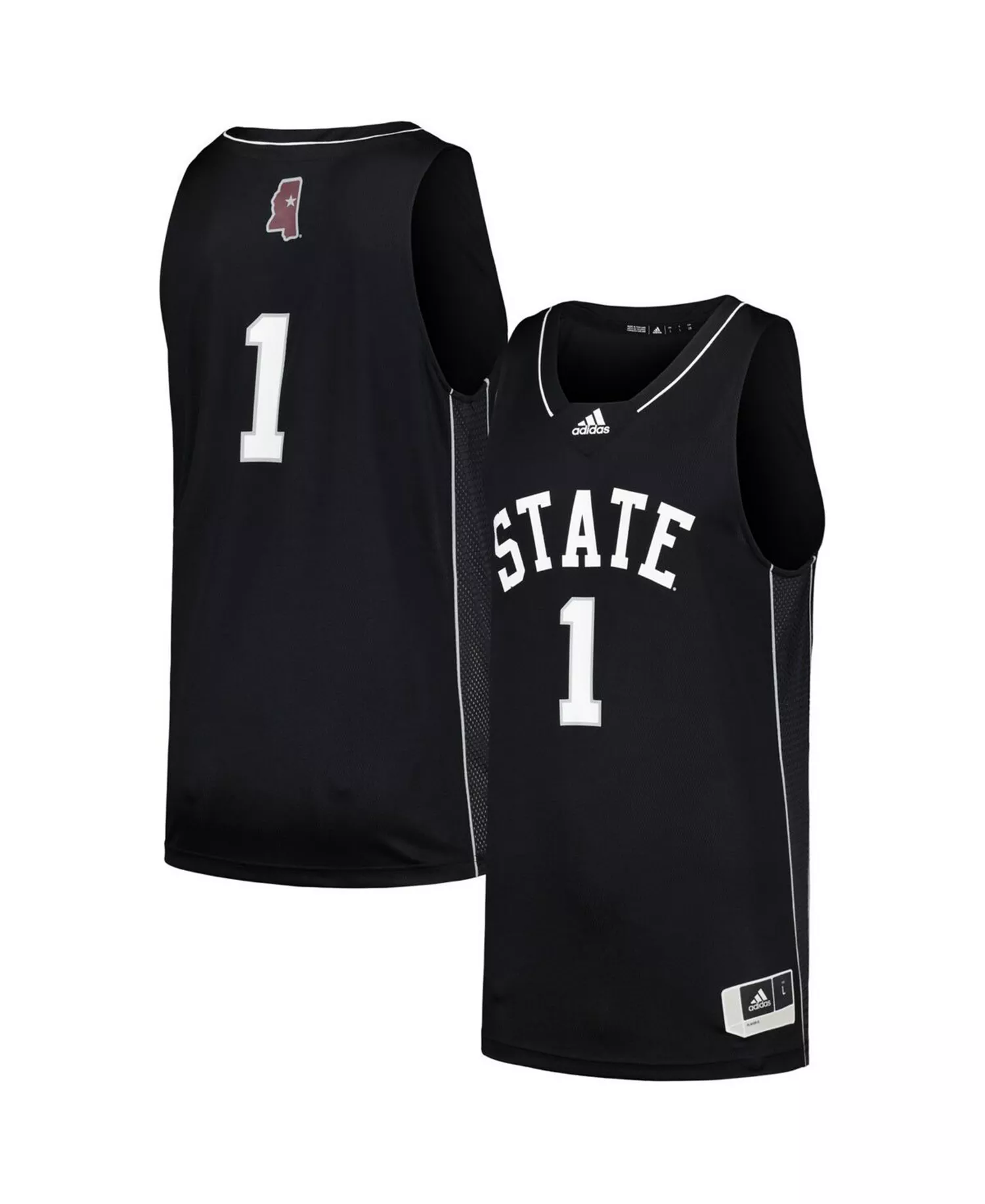 Men's Number 1 Mississippi State Bulldogs Team Swingman Basketball Jersey - Black - 2XL