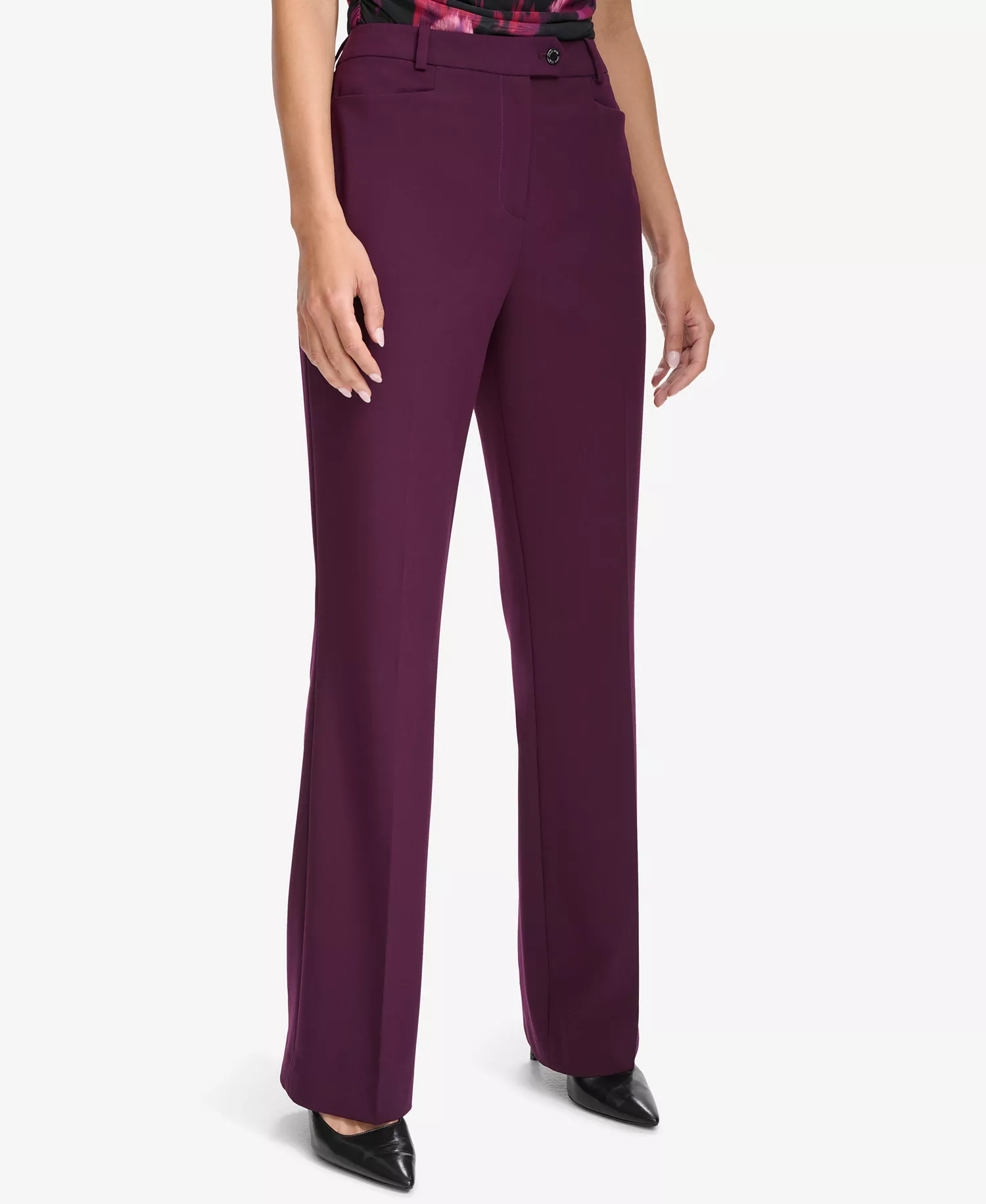 Women's Modern Fit High-Rise Pants - Aubergine - 10
