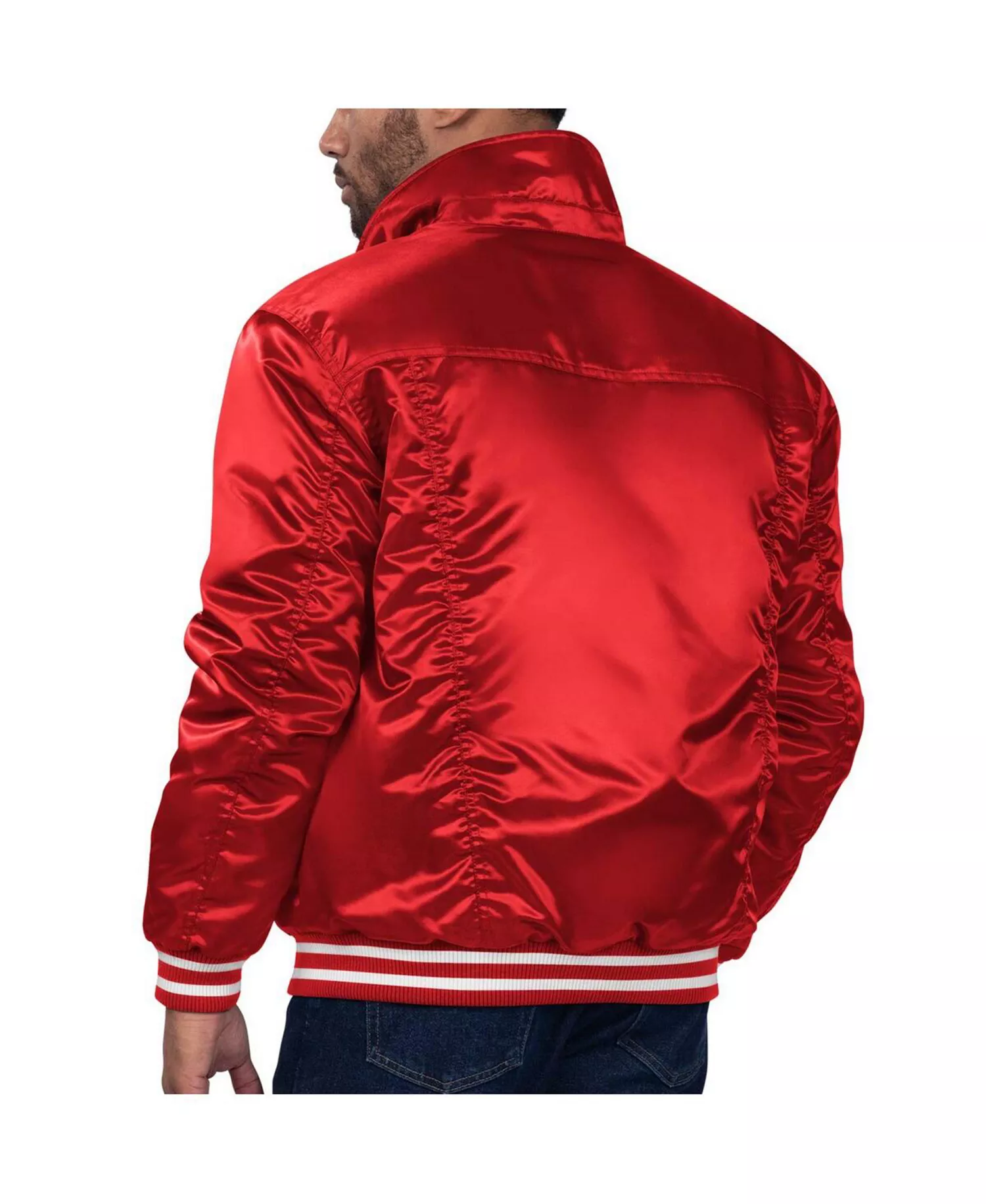 Men's x Red Boston Red Sox Silver Tab Satin Full-Snap Trucker Jacket - Red - L