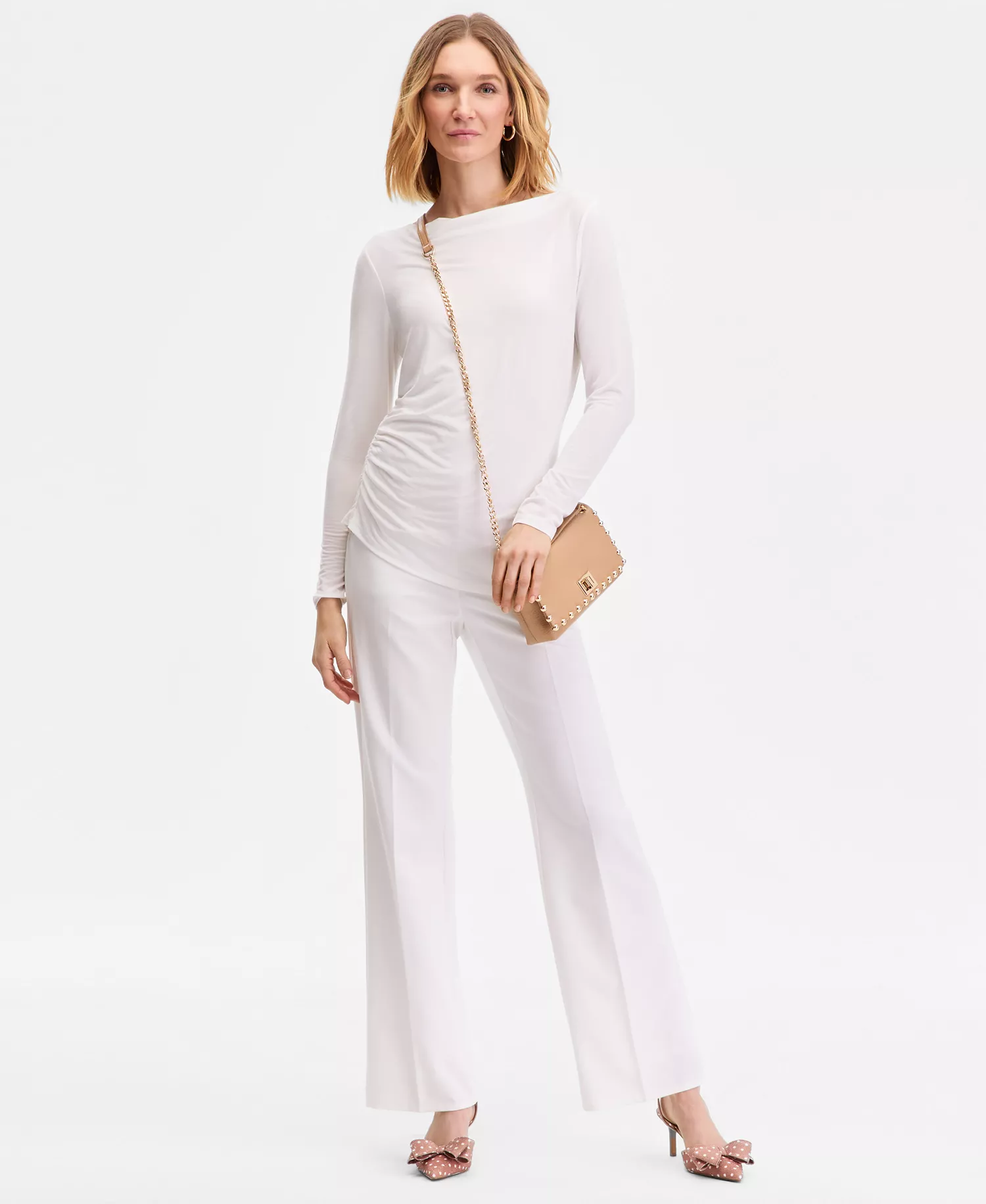 Women's Luxe-Layering Jersey Boat-Neck Long-Sleeve Top, Macy's Exclusive - Bright White - L