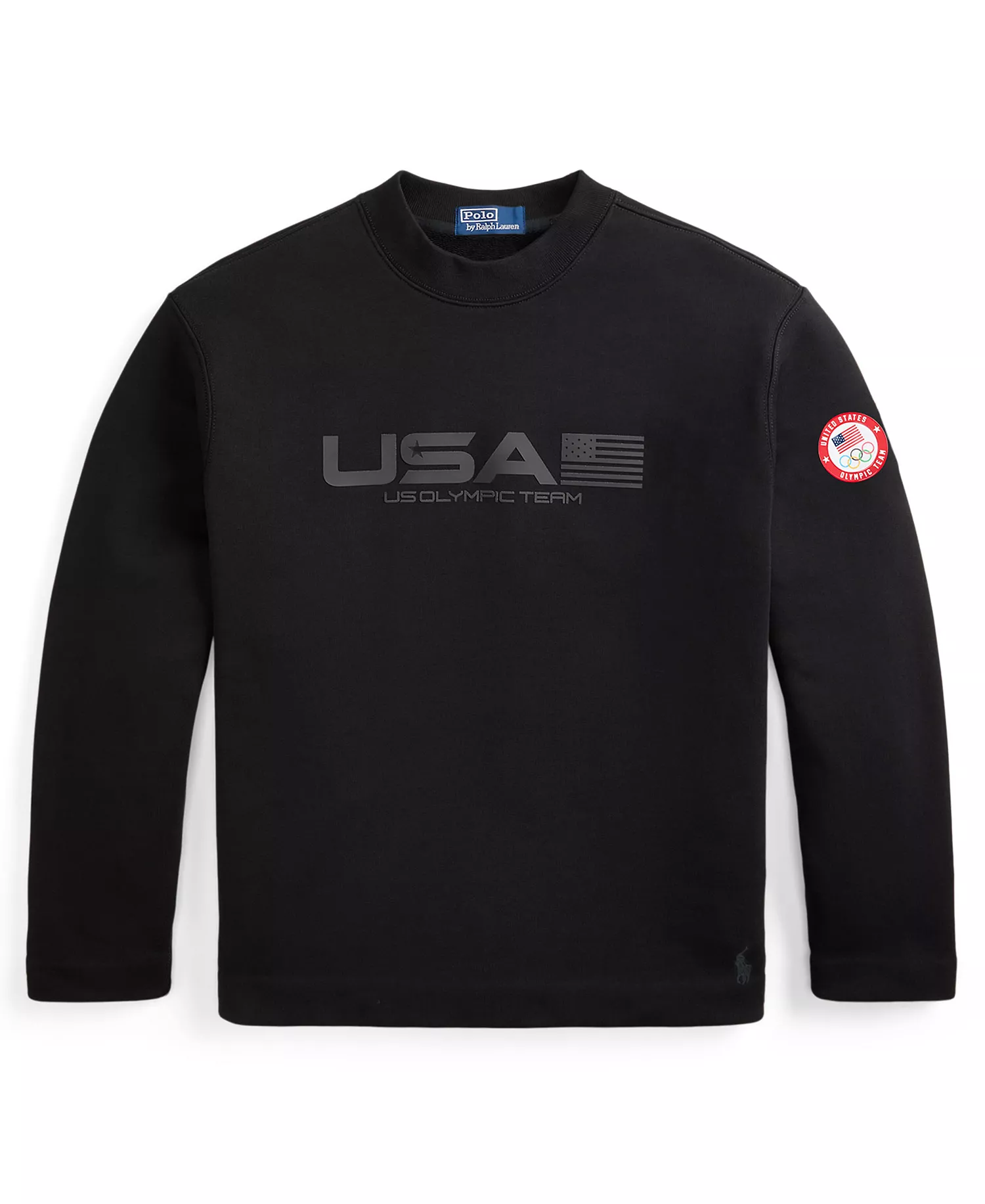 Men's Team USA Mock Neck Sweatshirt - Polo Black - L