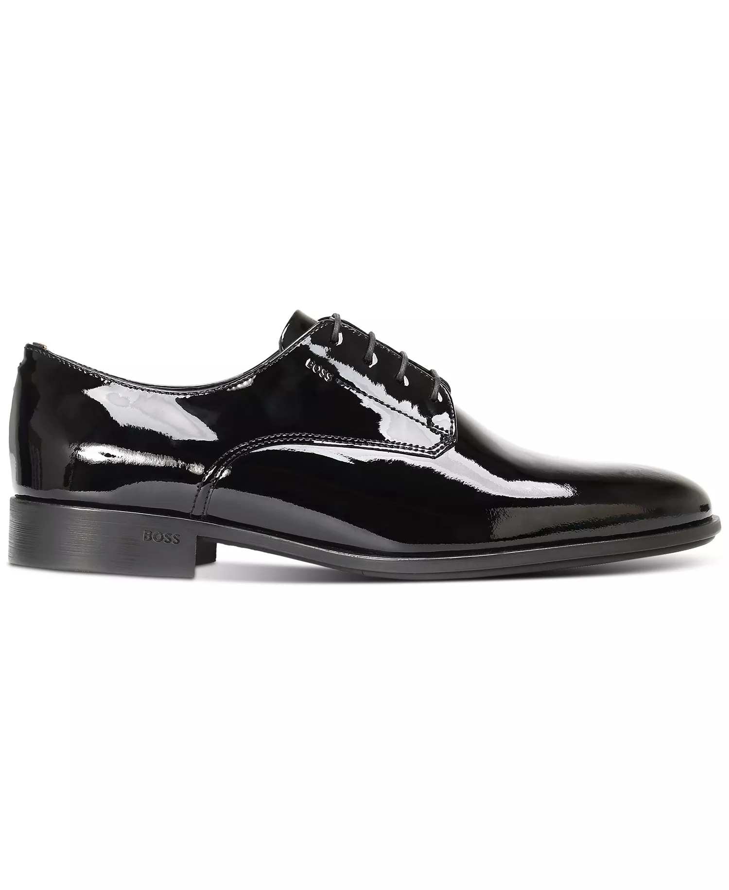 Men's Patent Leather Colby Printed Derby Dress Shoe - Black - 10