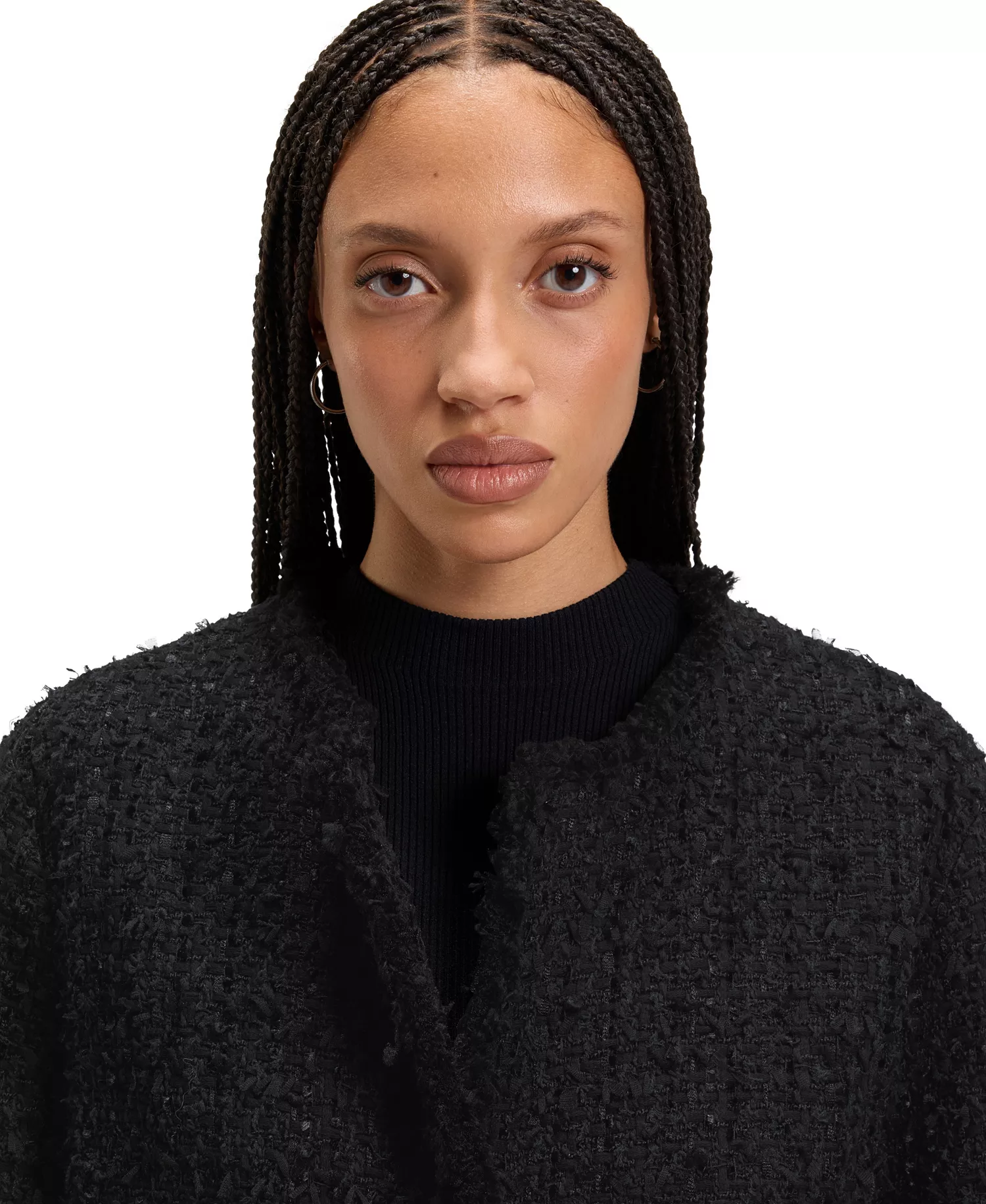 Women's Velvet Tweed Oversized-Fit Blazer - Open Misc - 12