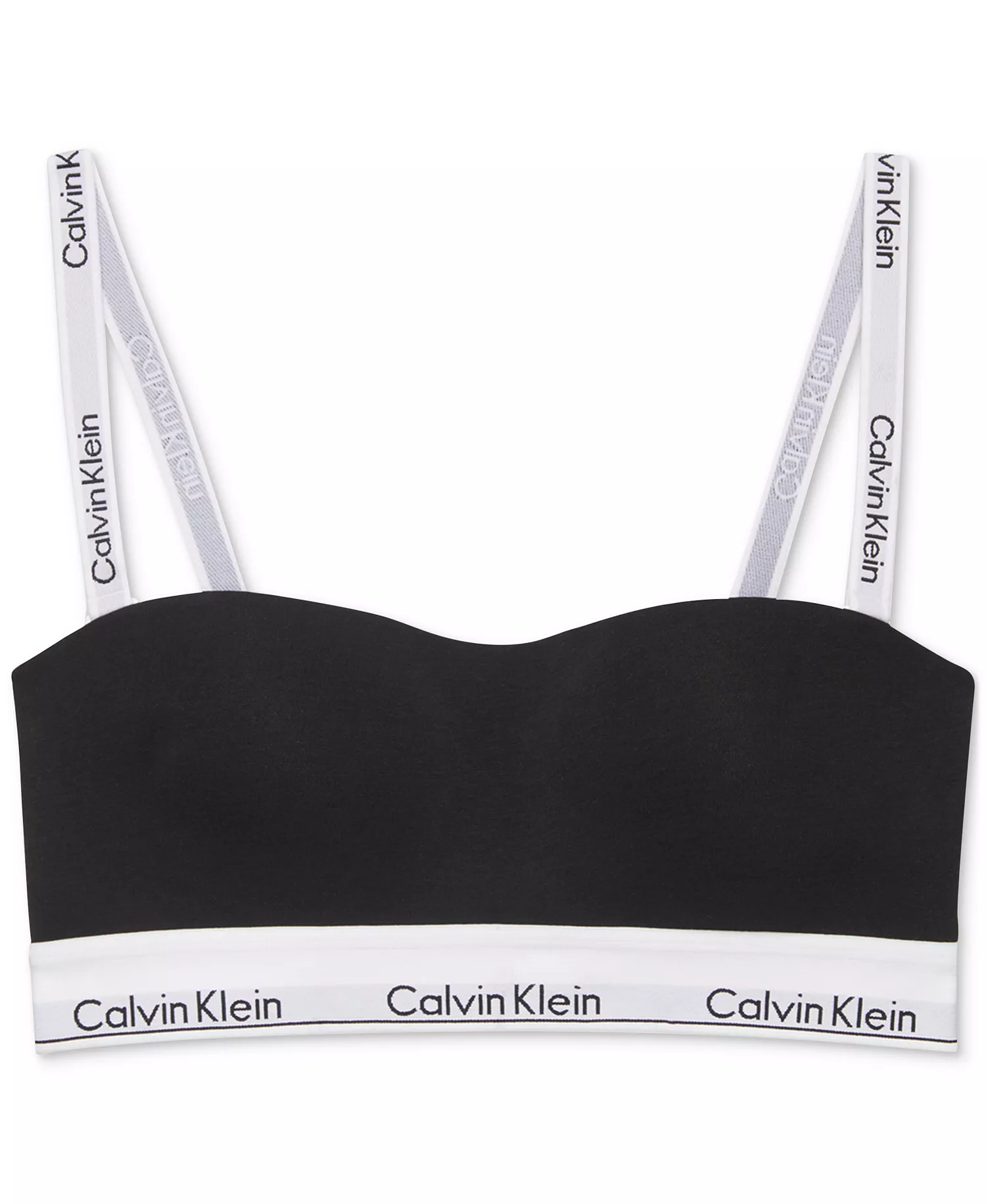 Calvin Klein Women's Modern Cotton Lightly Lined Bandeau Bralette QF7628 - Black - S