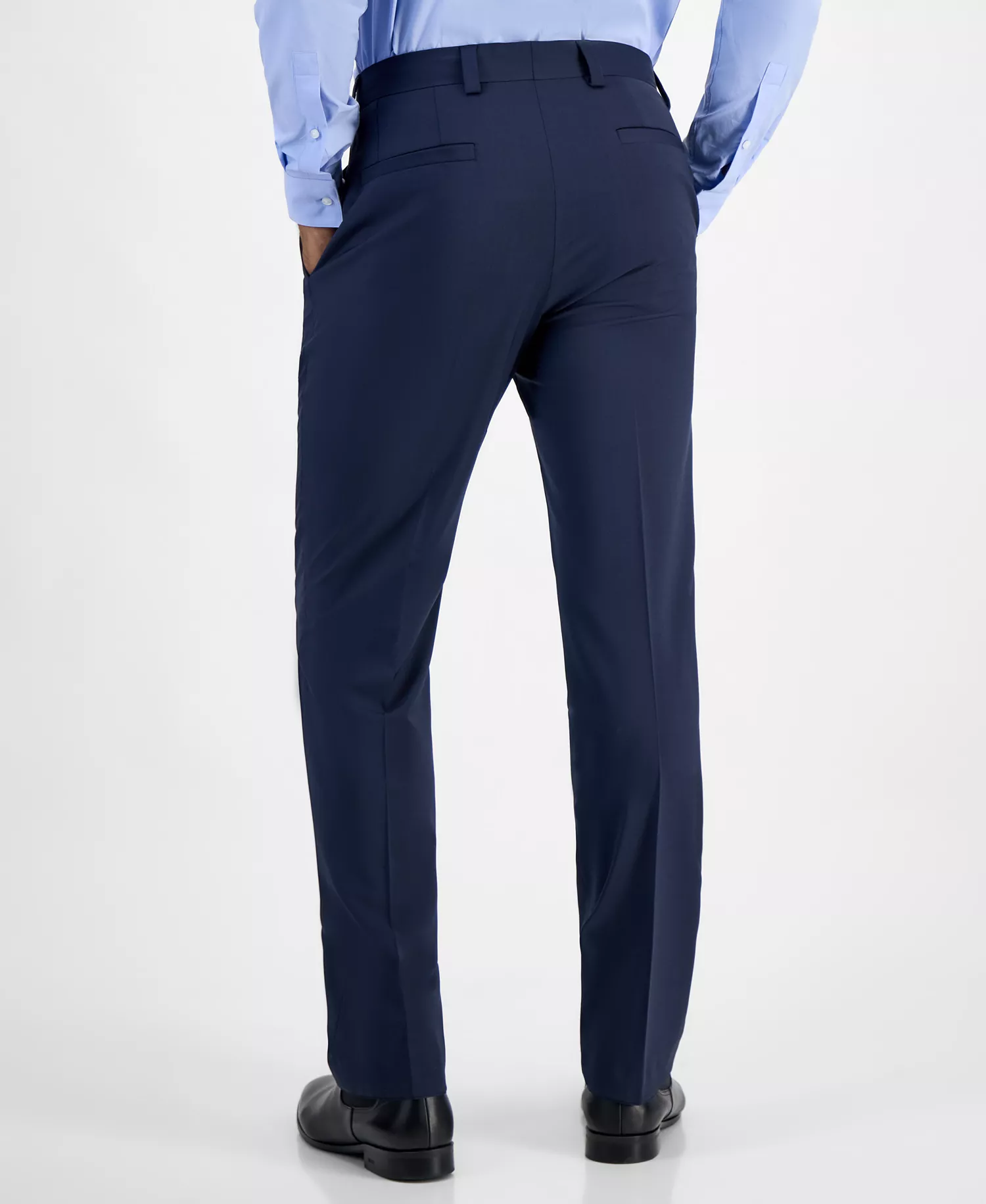 Men's Modern-Fit Solid Wool-Blend Suit Separate Pants - Navy - 30 - 30
