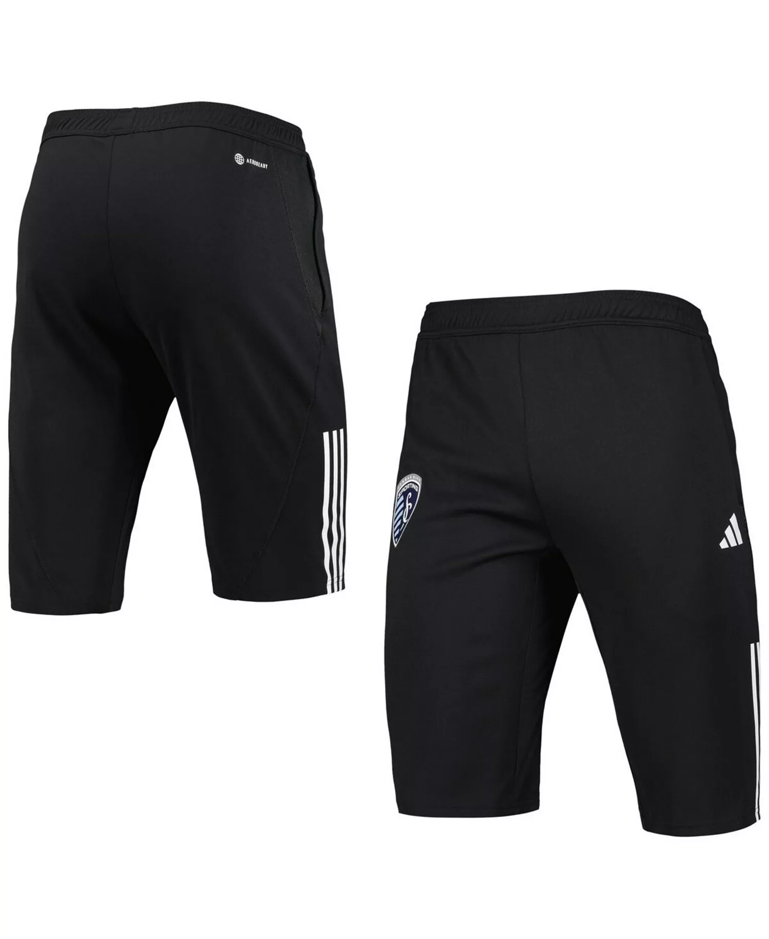 Men's Black Sporting Kansas City 2023 On-Field Training AEROREADY Half Pants - Black - XL