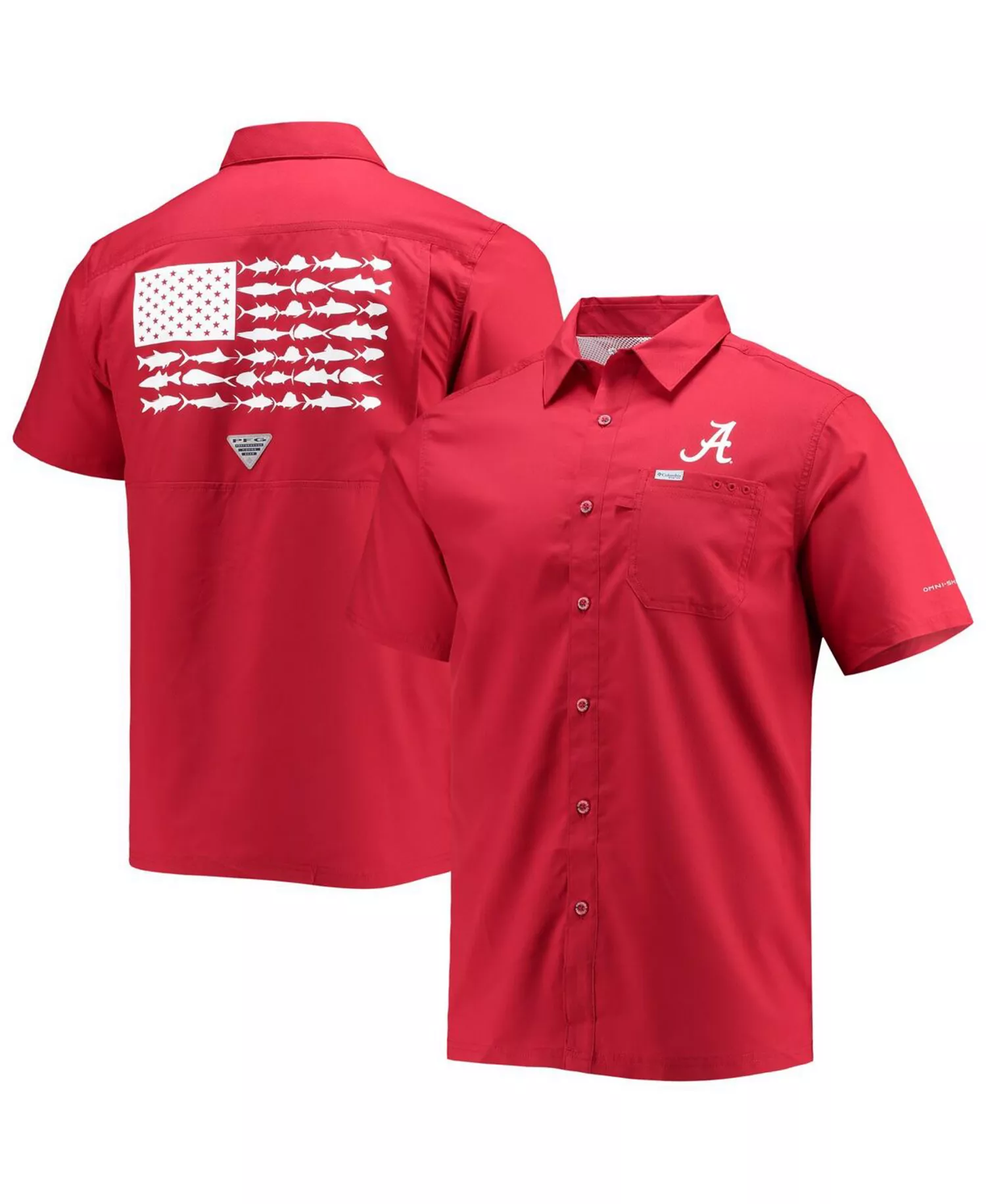 Men's Crimson Alabama Crimson Tide Slack Tide Camp Button-Up Shirt - Crimson - L