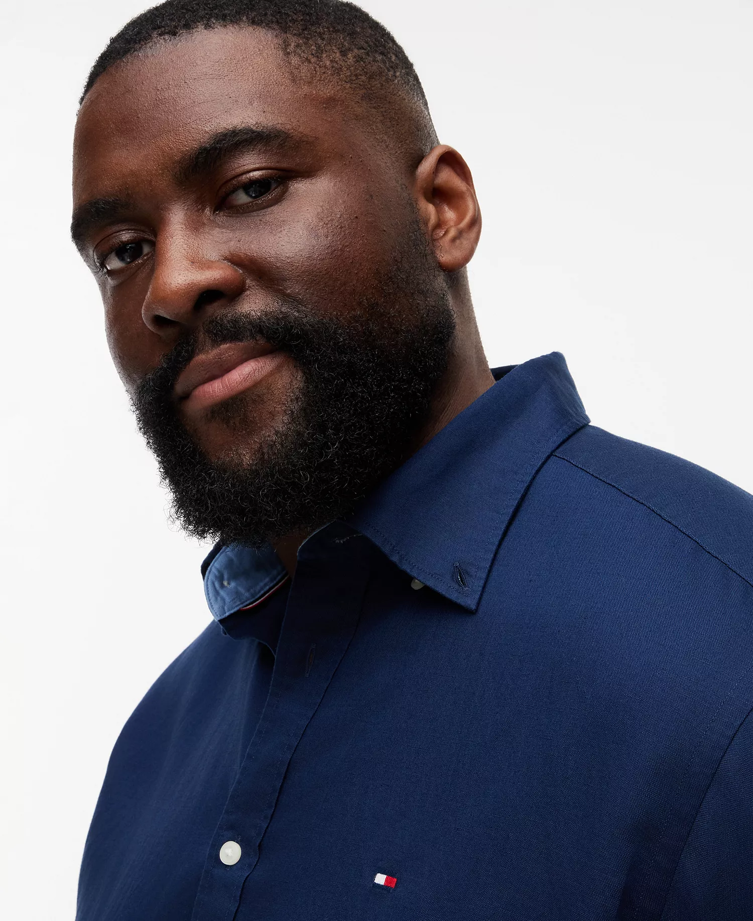 Men's Big & Tall 100% Linen Button-Down Shirt - Carbon Navy - 2XLT