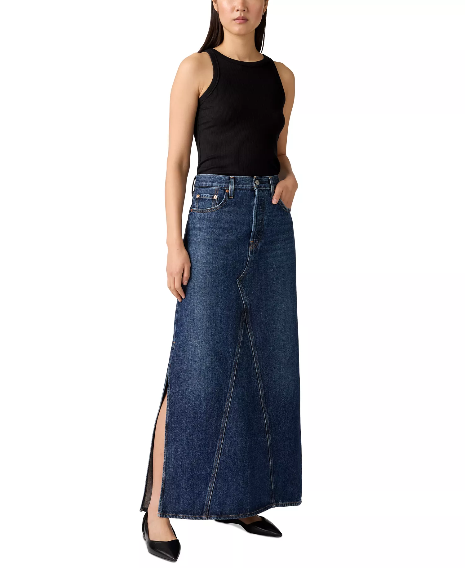Women's Cotton Iconic Side-Slit Maxi Skirt - Always Usually - 24