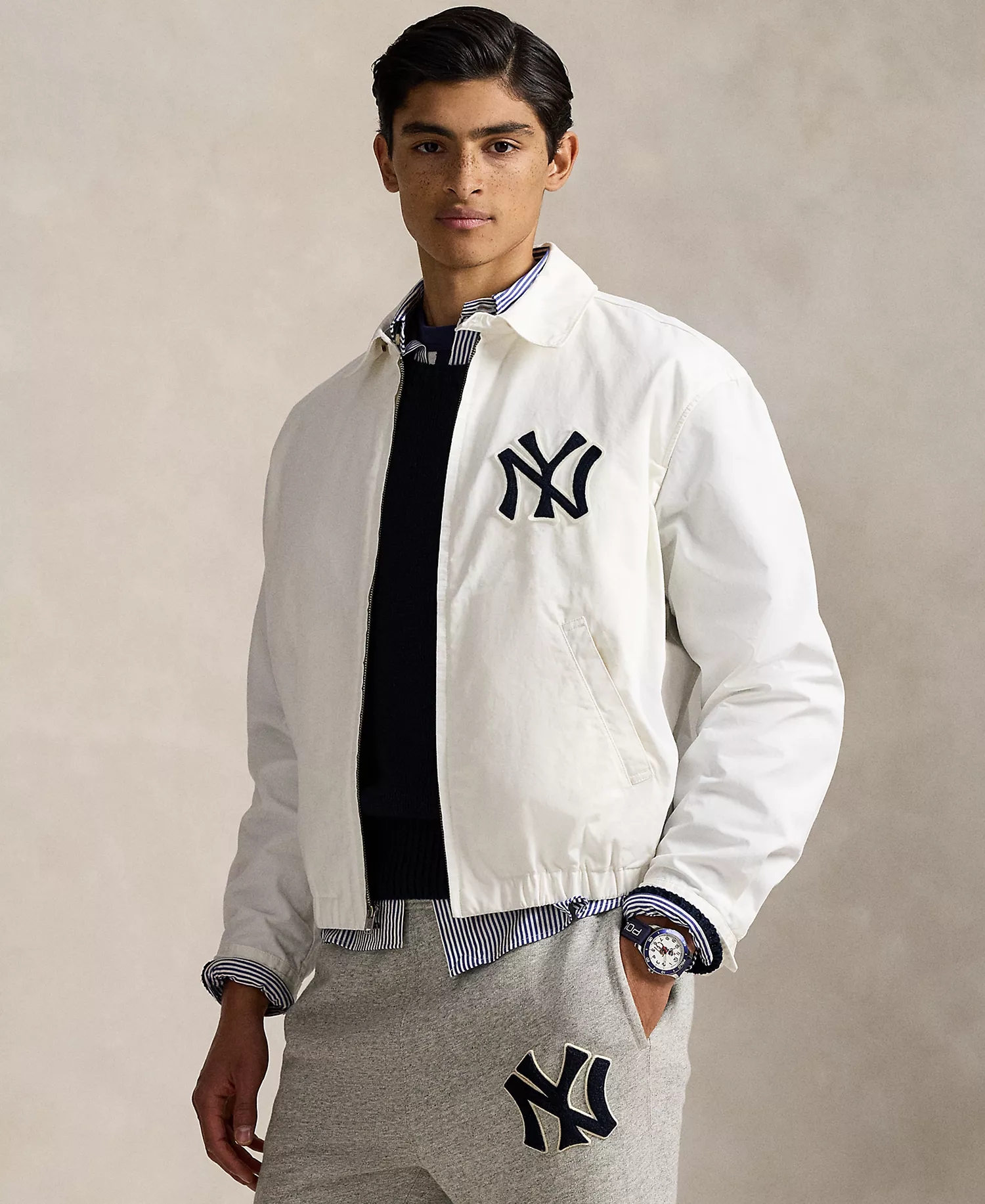 Unisex Yankees Chino Jacket - Deckwash White - 2XL