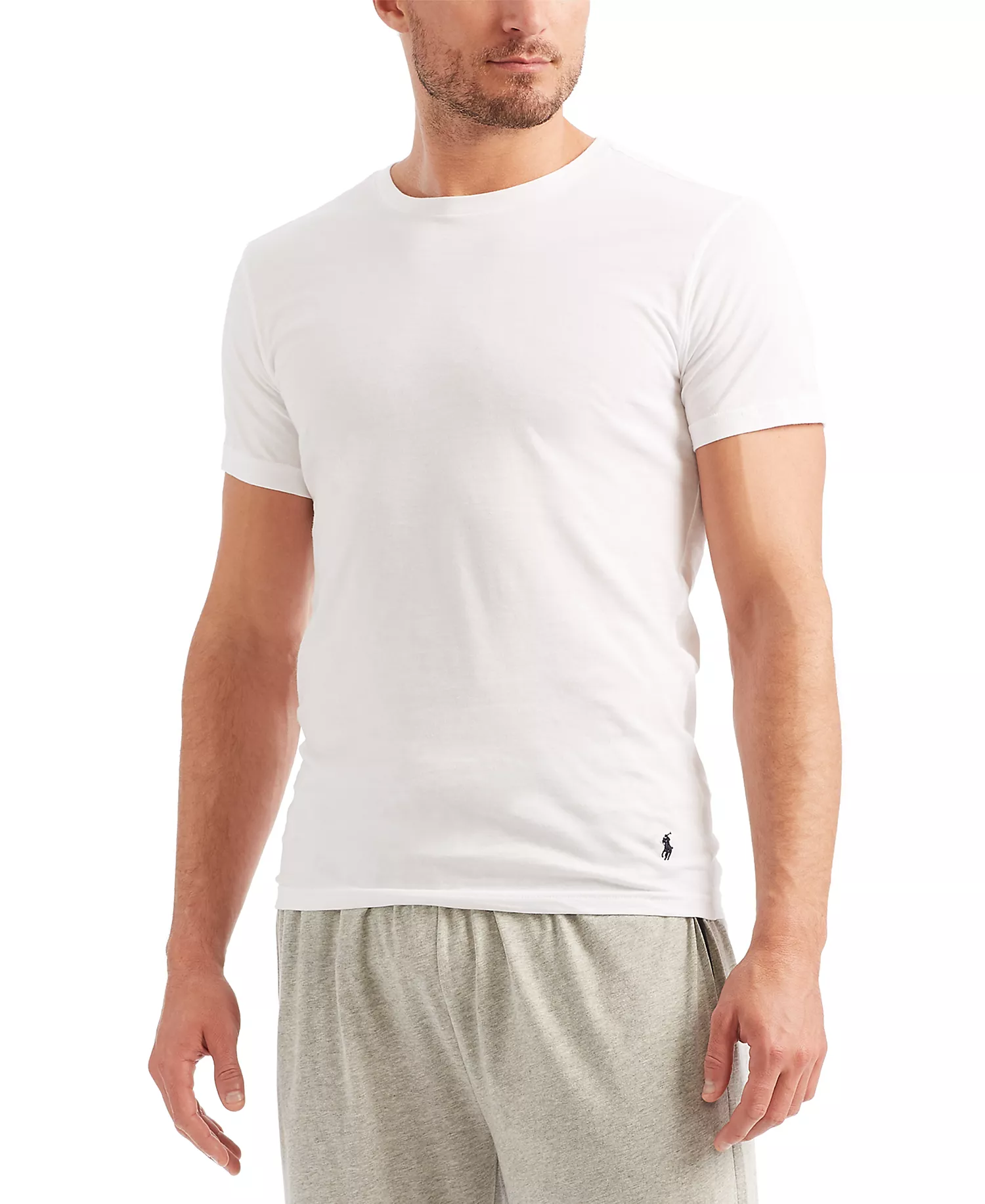 Men's 5-Pack Slim Fit Classic Cotton Crewneck Undershirts  - White - L