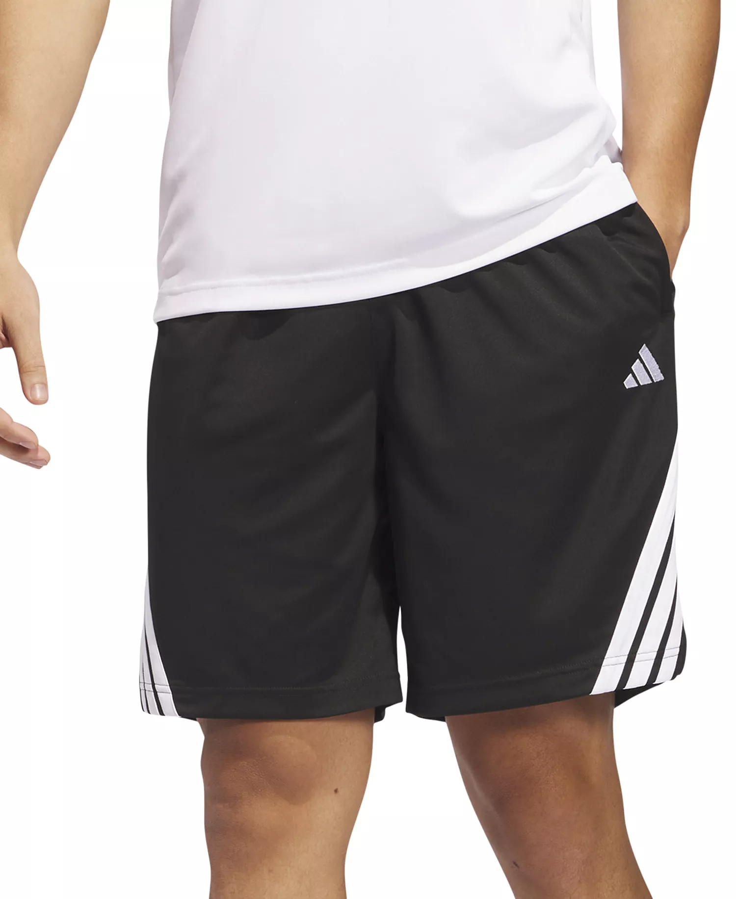 Men's Three-Stripes Legends Basketball Shorts 5" - Black/whit - L