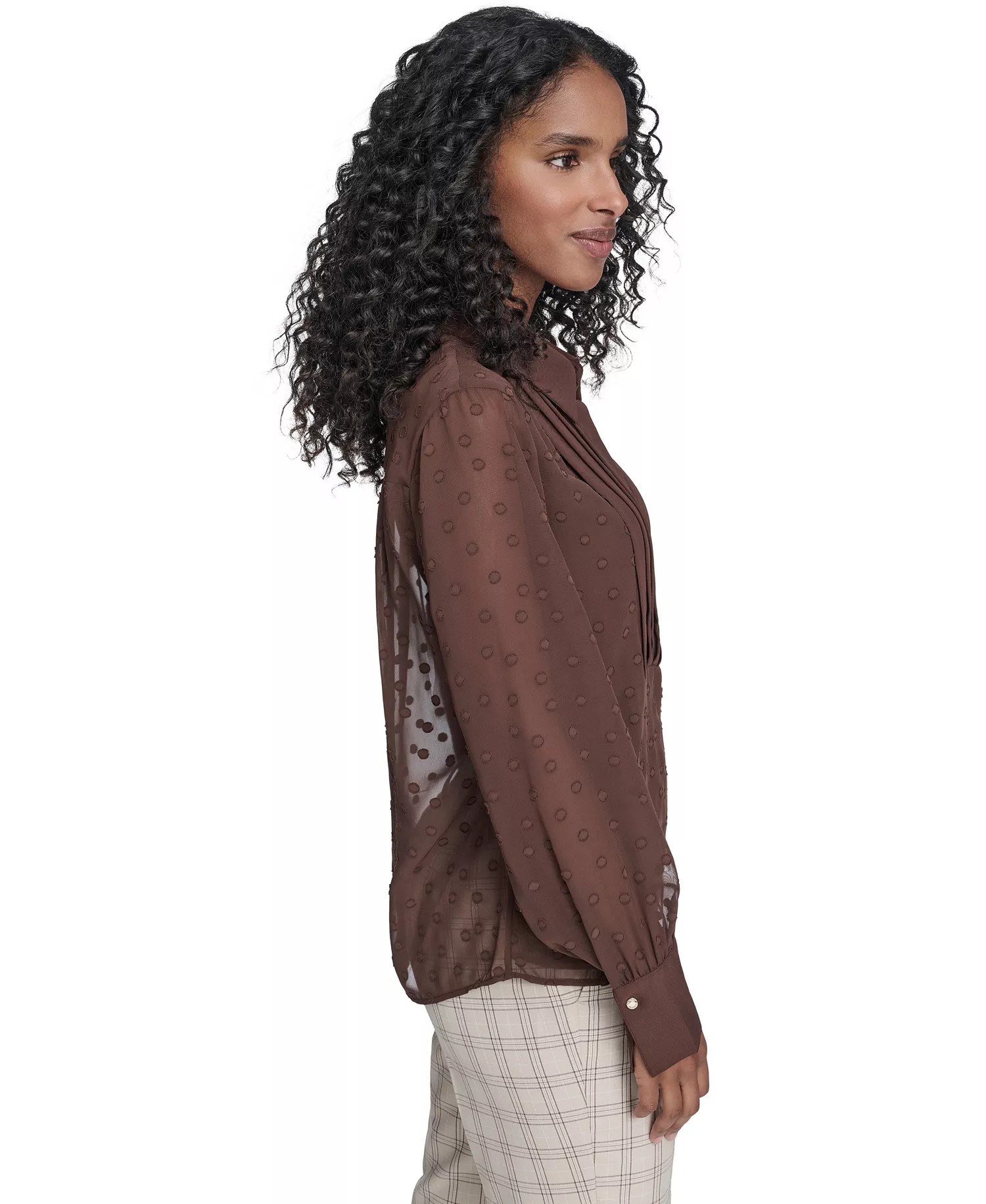 Women's Clip Dot Pleated Bib Top - Chicory - L