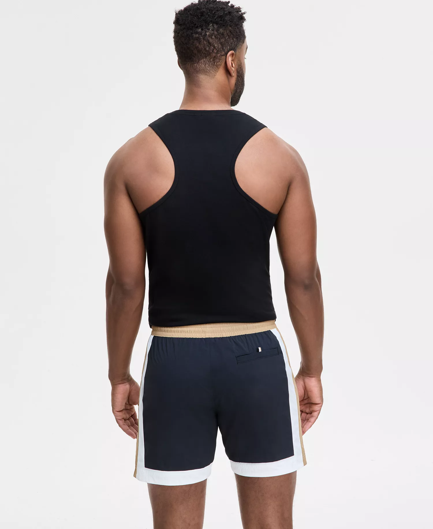 Men's Colorblocked Drawstring 5" Swim Shorts - Black - 2XL