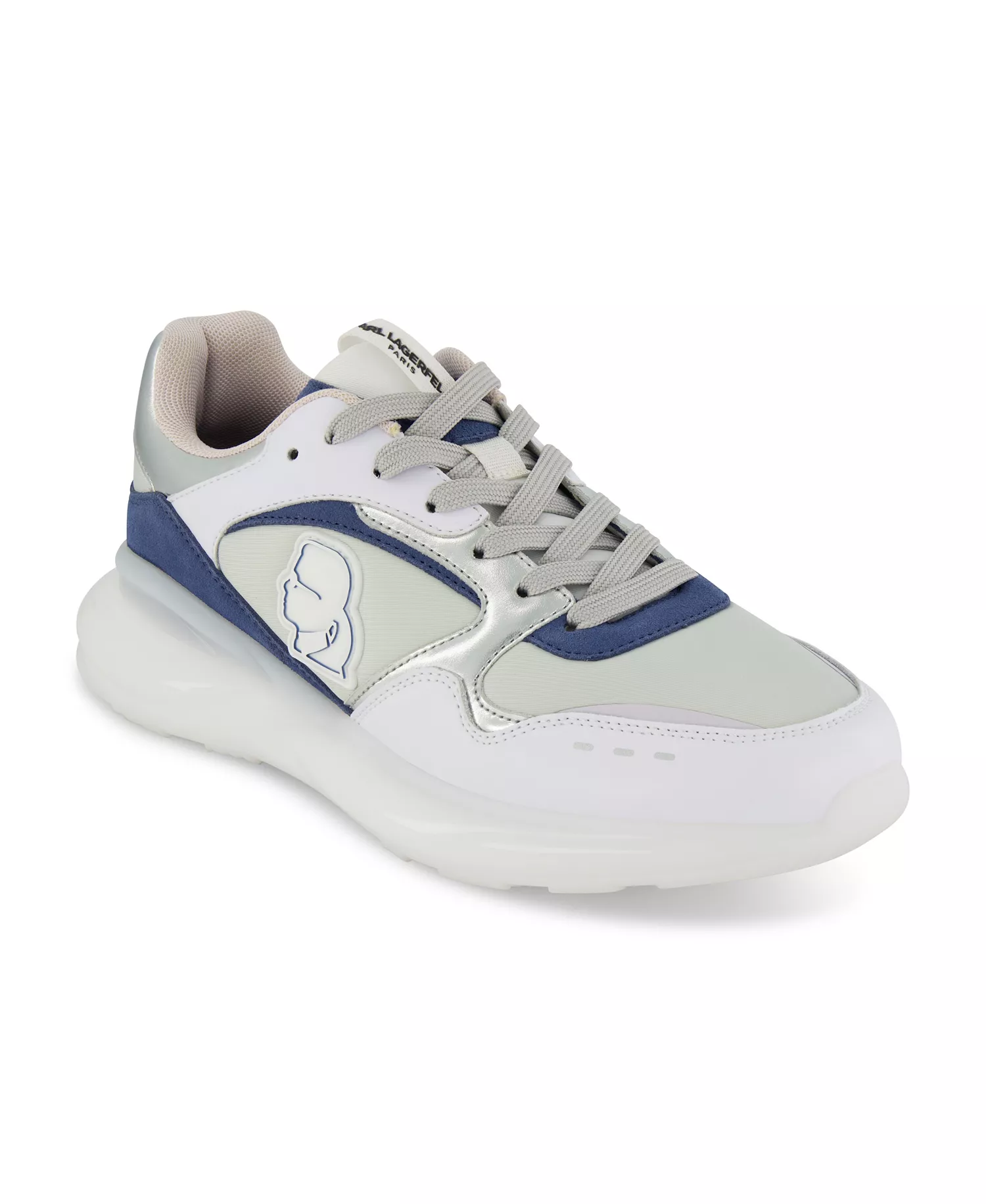 Men's Side Logo Head Patch Running Sneakers - Blue, White, Black - 11.5
