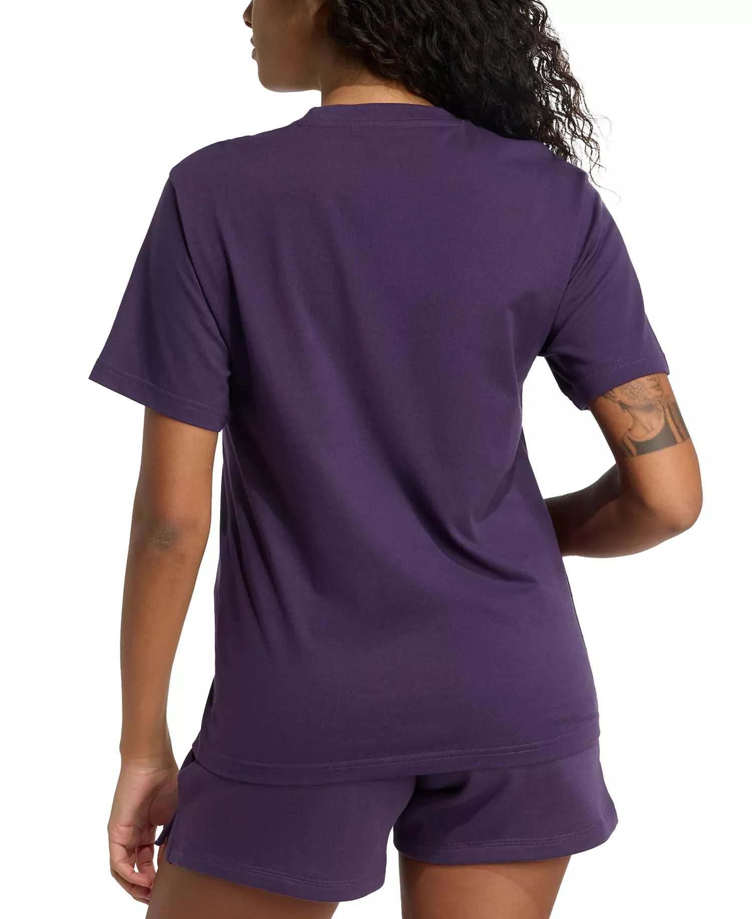 Women's Cotton Metallic-Logo Crewneck T-Shirt - Aurora Plum - S