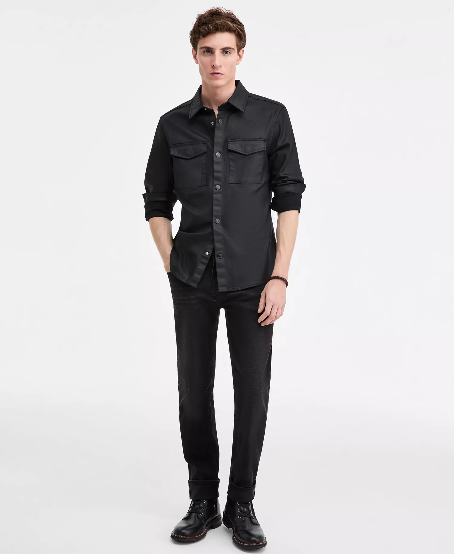 Men's Theo Snap-Front Shirt Jacket - Spire - M
